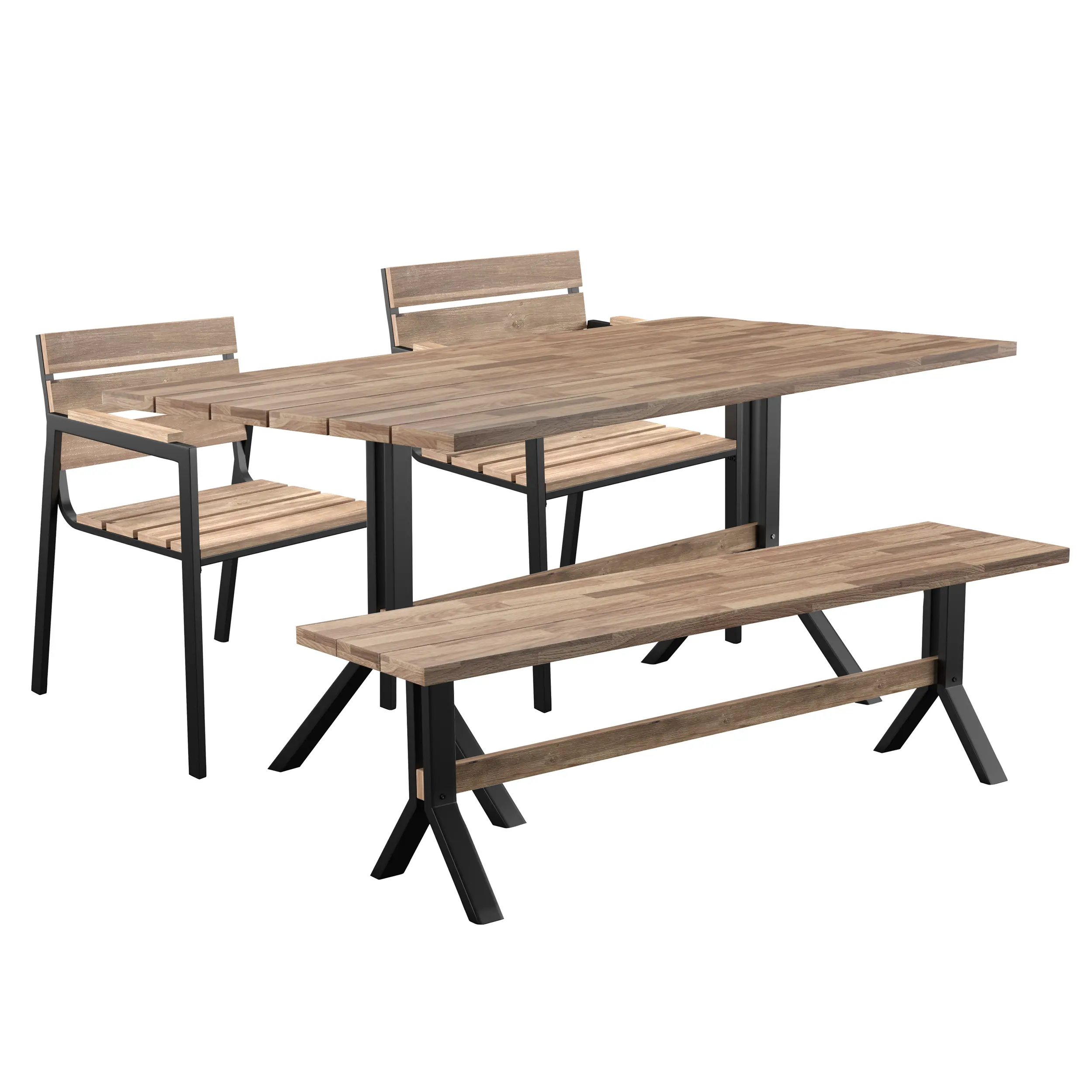 OD113234 Standlake 4 Piece Outdoor Wood Dining Set with Bench-1