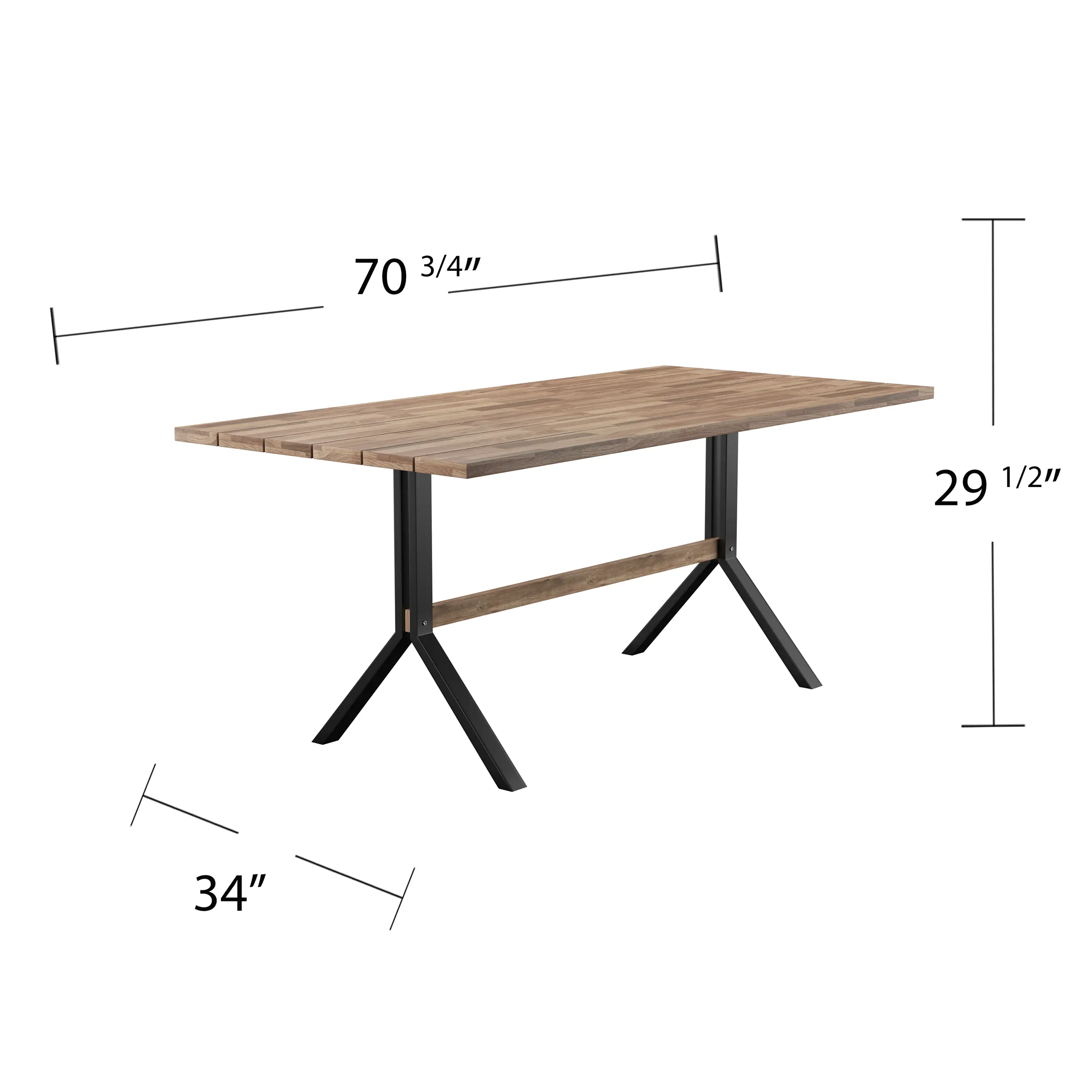 OD113234 Standlake 4 Piece Outdoor Wood Dining Set with Bench-3