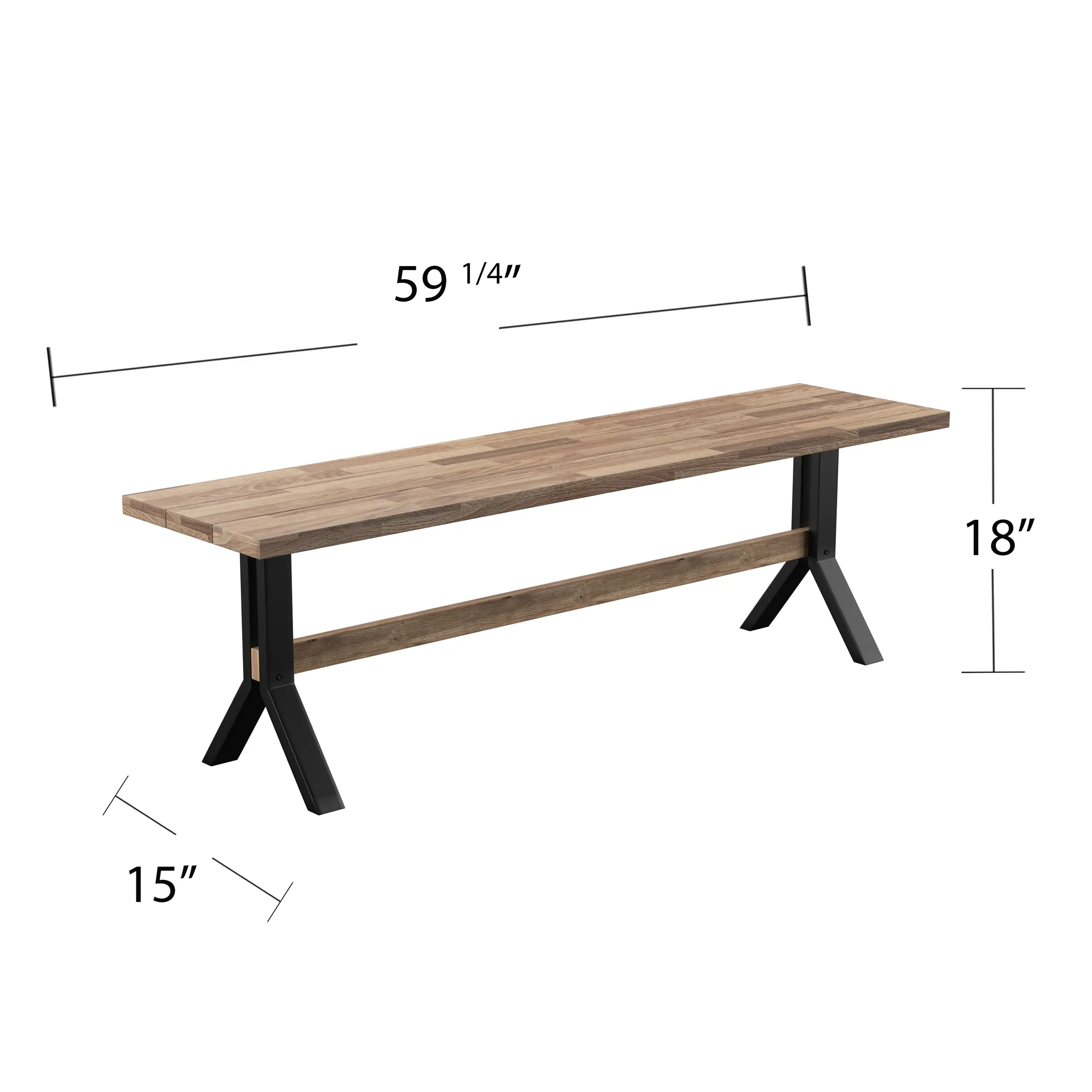 OD113234 Standlake 4 Piece Outdoor Wood Dining Set with Bench-5