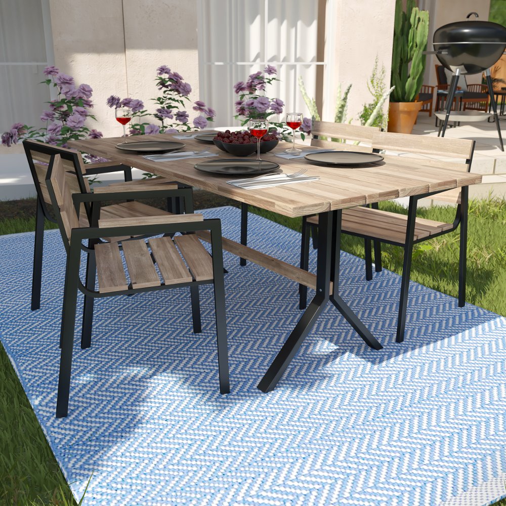 Standlake 5 Piece Outdoor Wood Dining Set