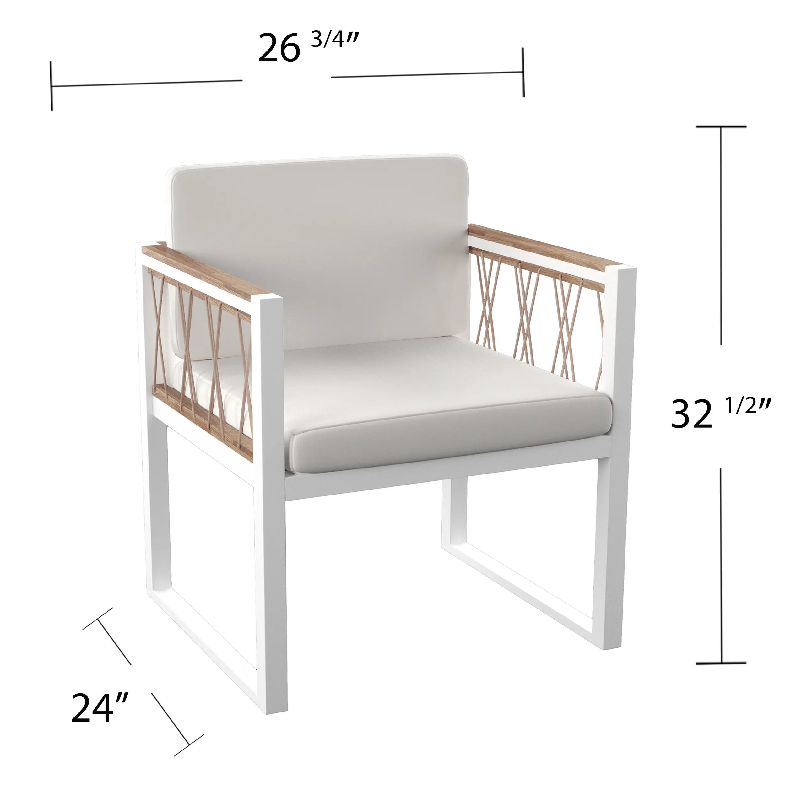 OD1140708 Wallmond White Cushioned Outdoor Chairs, Set of 2-3