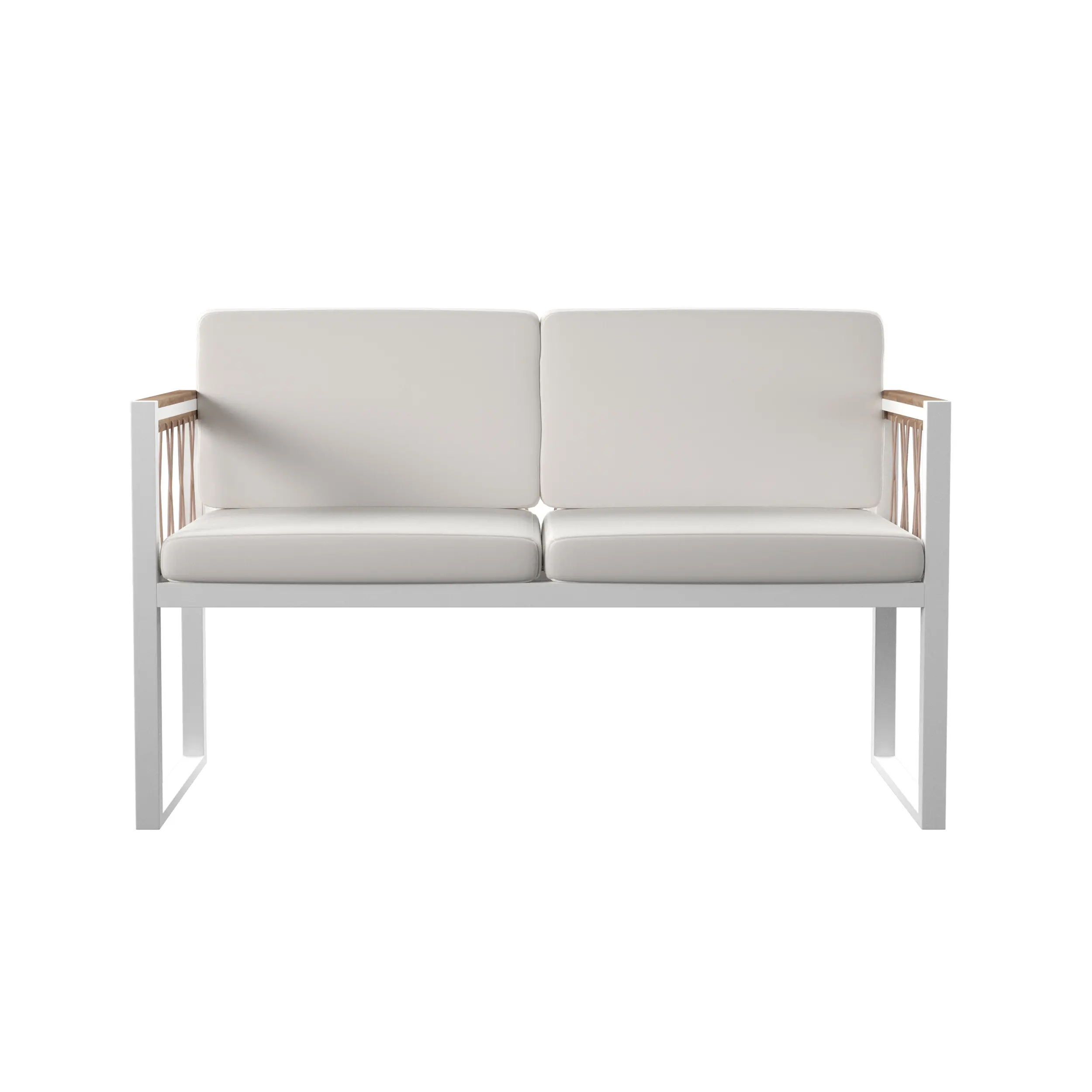 OD1140709 Wallmond White Cushioned Outdoor Loveseat Settee-1