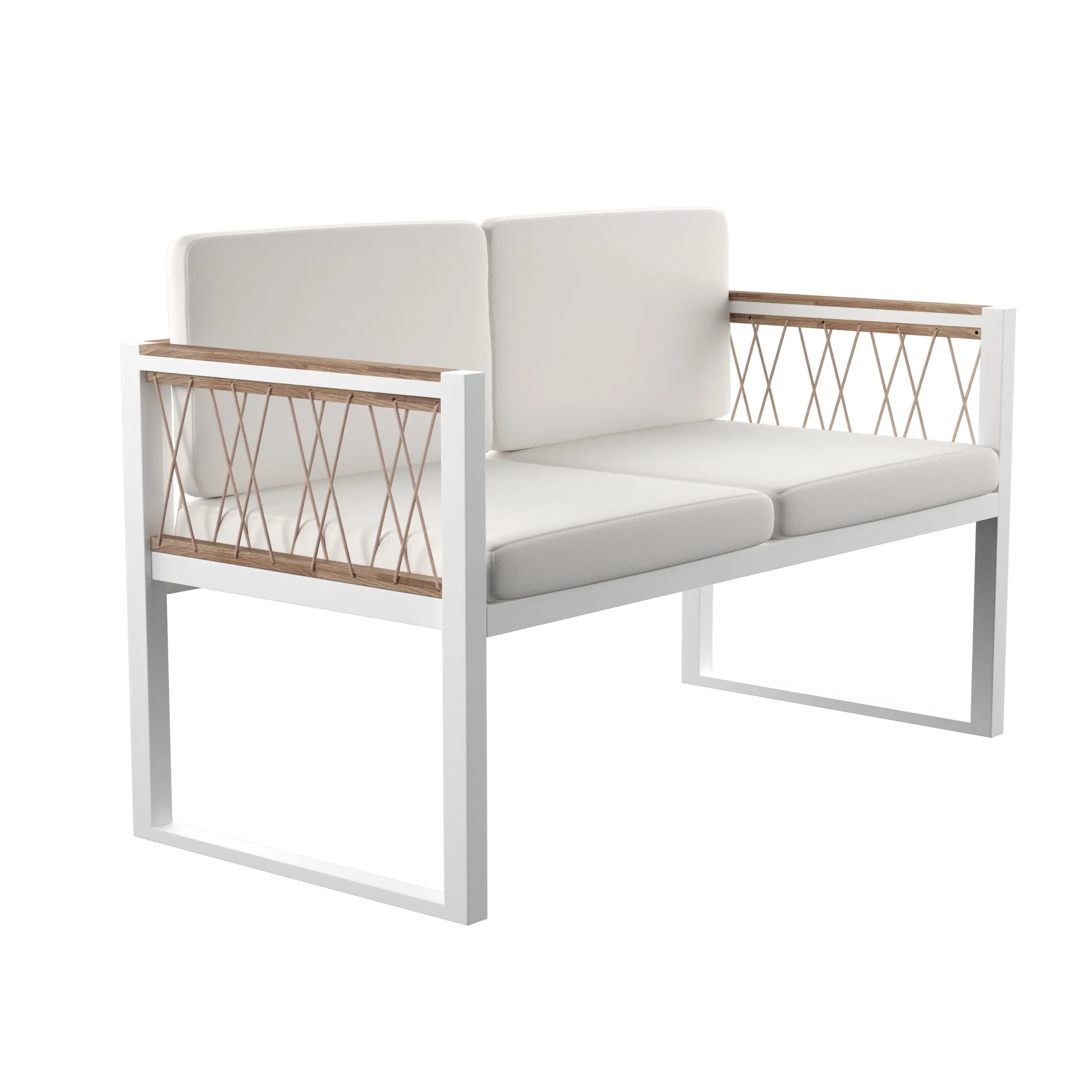 OD1140709 Wallmond White Cushioned Outdoor Loveseat Settee-4