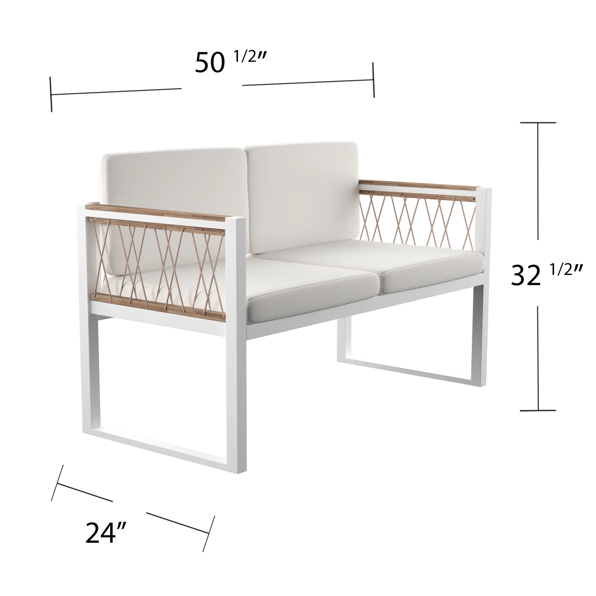 OD1140709 Wallmond White Cushioned Outdoor Loveseat Settee-3
