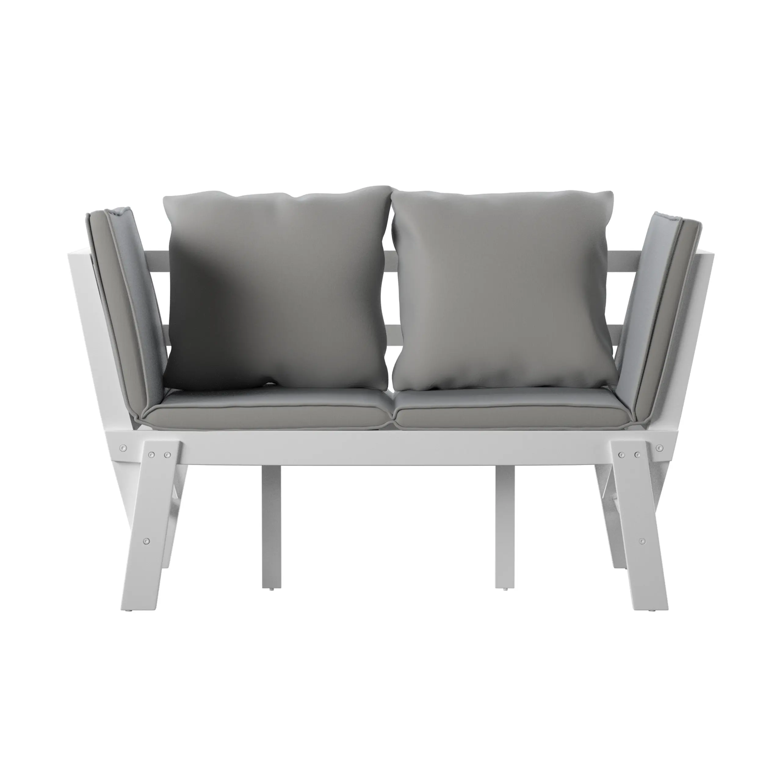 OD1167609 Dolavon White and Gray Outdoor Convertible Lounge Chair-1