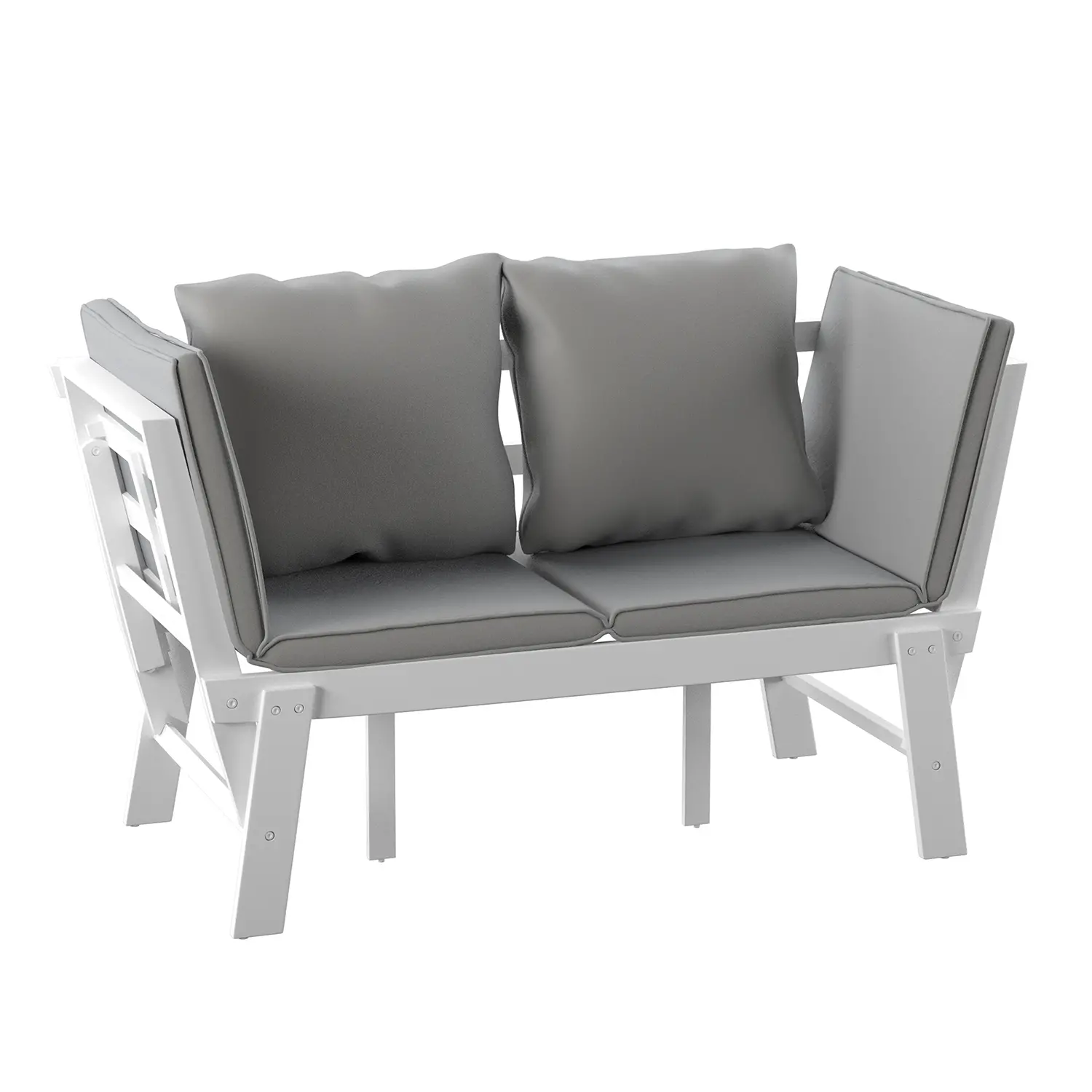OD1167609 Dolavon White and Gray Outdoor Convertible Lounge Chair-3