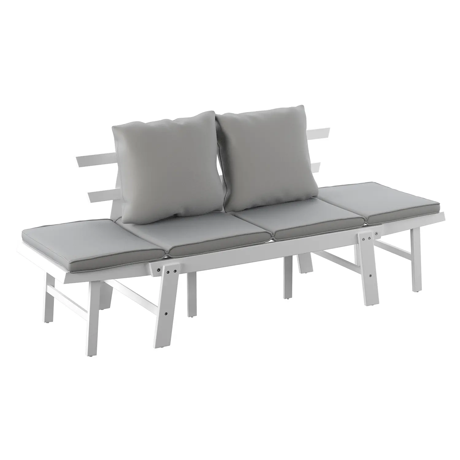 OD1167609 Dolavon White and Gray Outdoor Convertible Lounge Chair-4