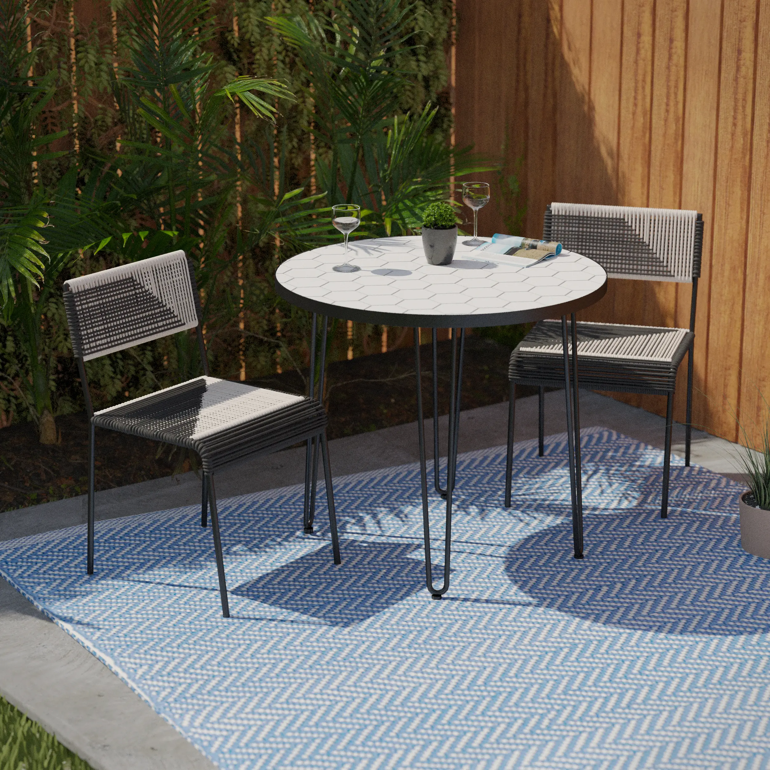 OD117243 Watkindale Outdoor Bistro Dining, 3 Piece Set-2