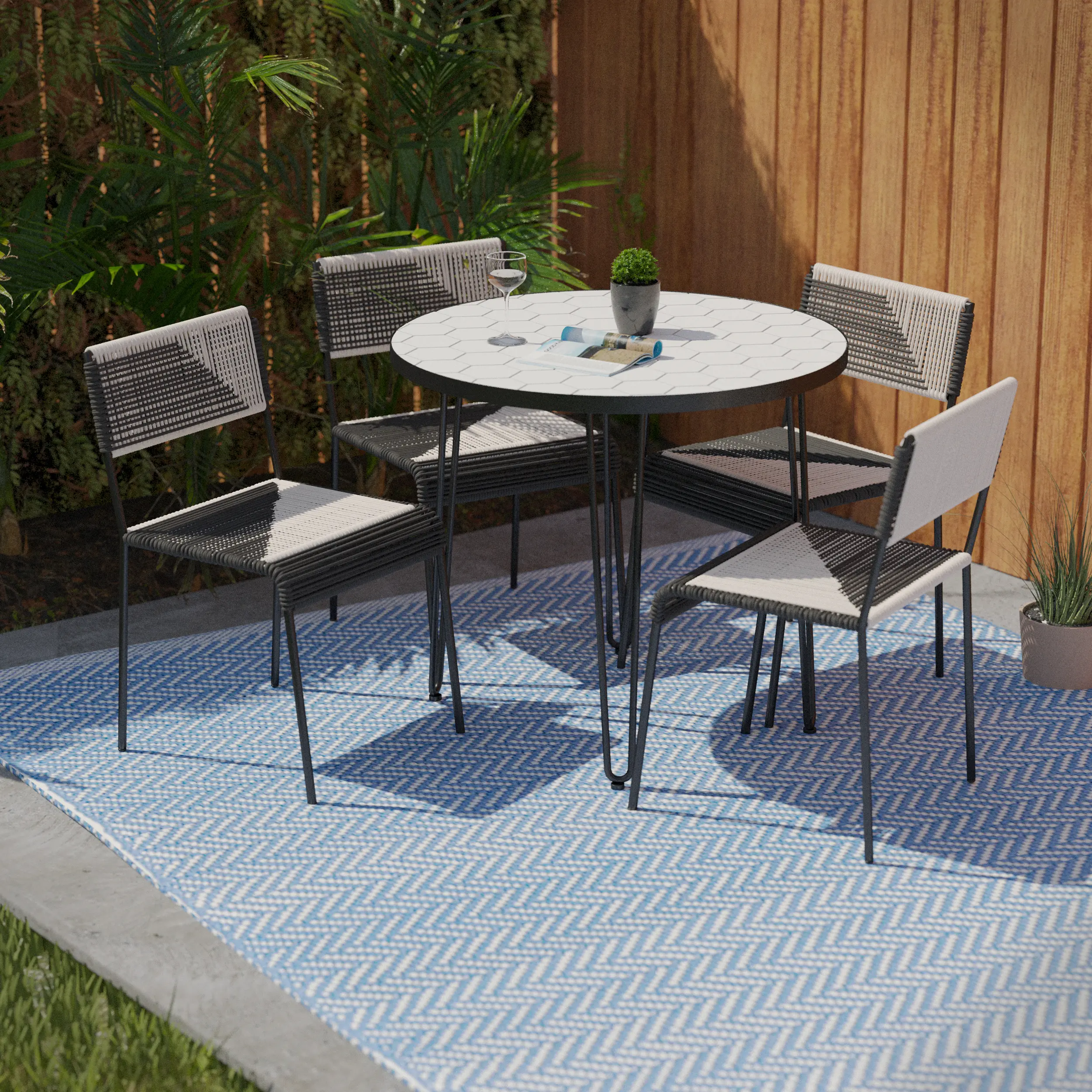 OD117245 Watkindale 5 Piece Outdoor Bistro Dining Set-2