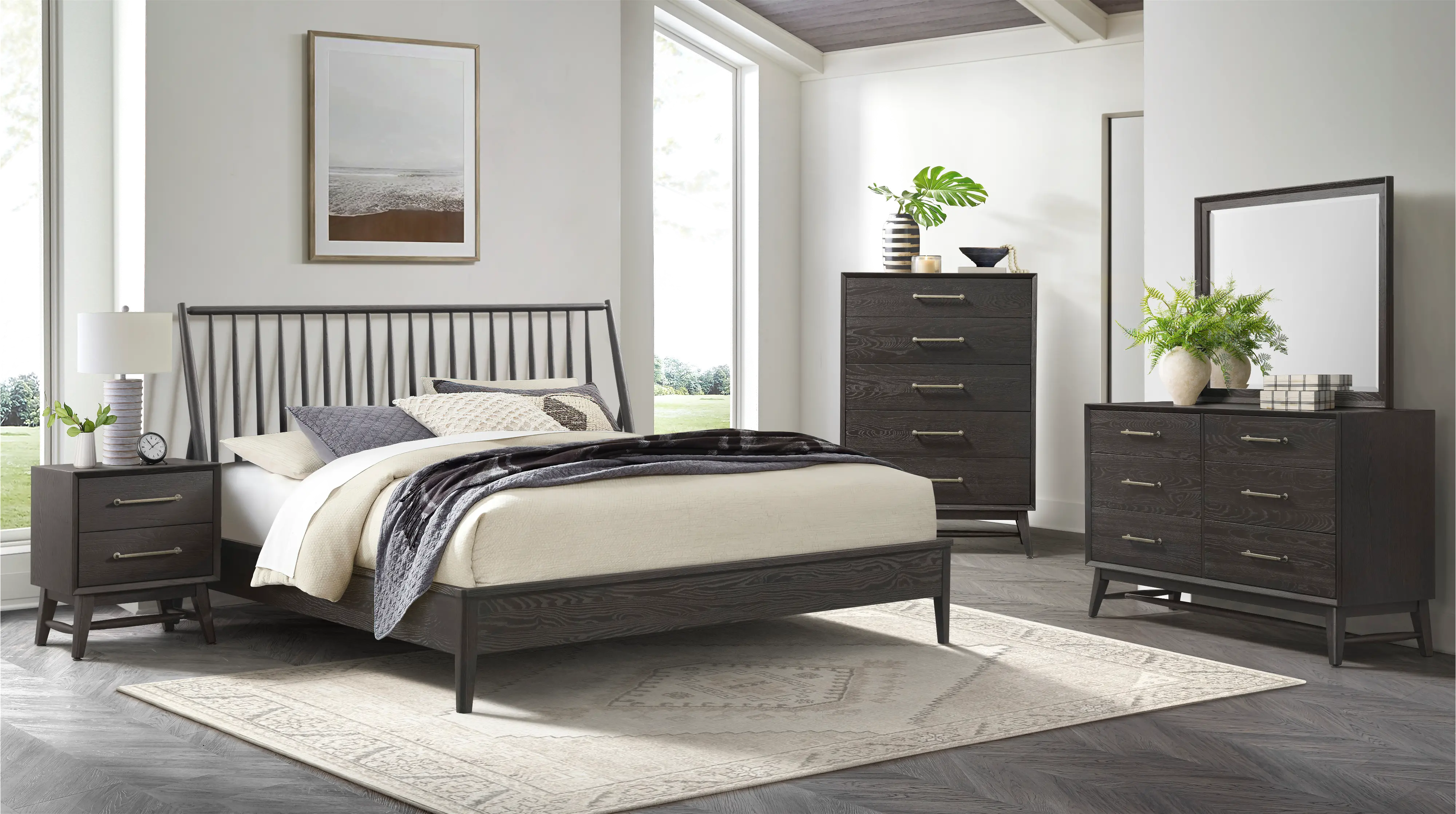 Bayside Black Queen Bed-3