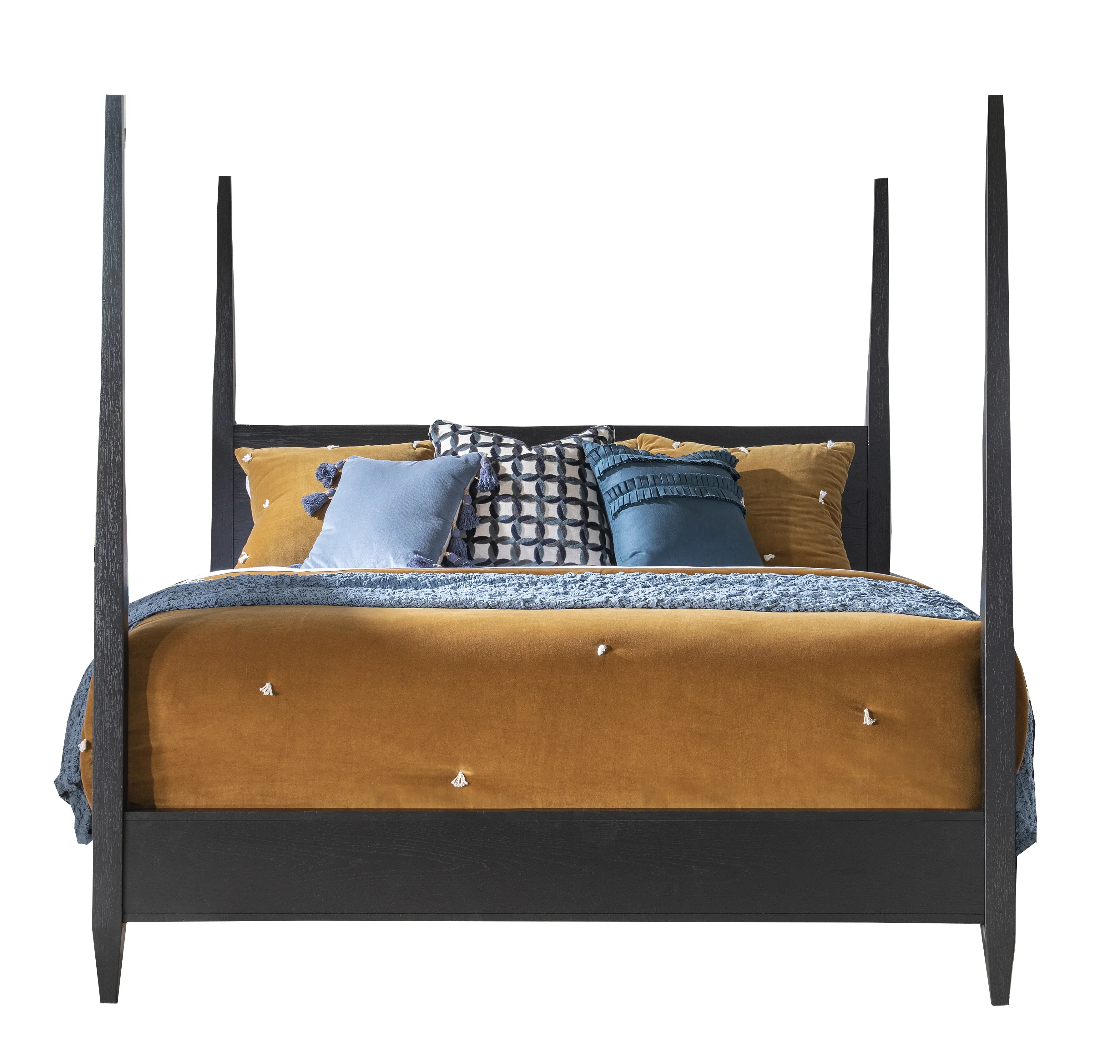 Monticello Black Queen Poster Bed-1