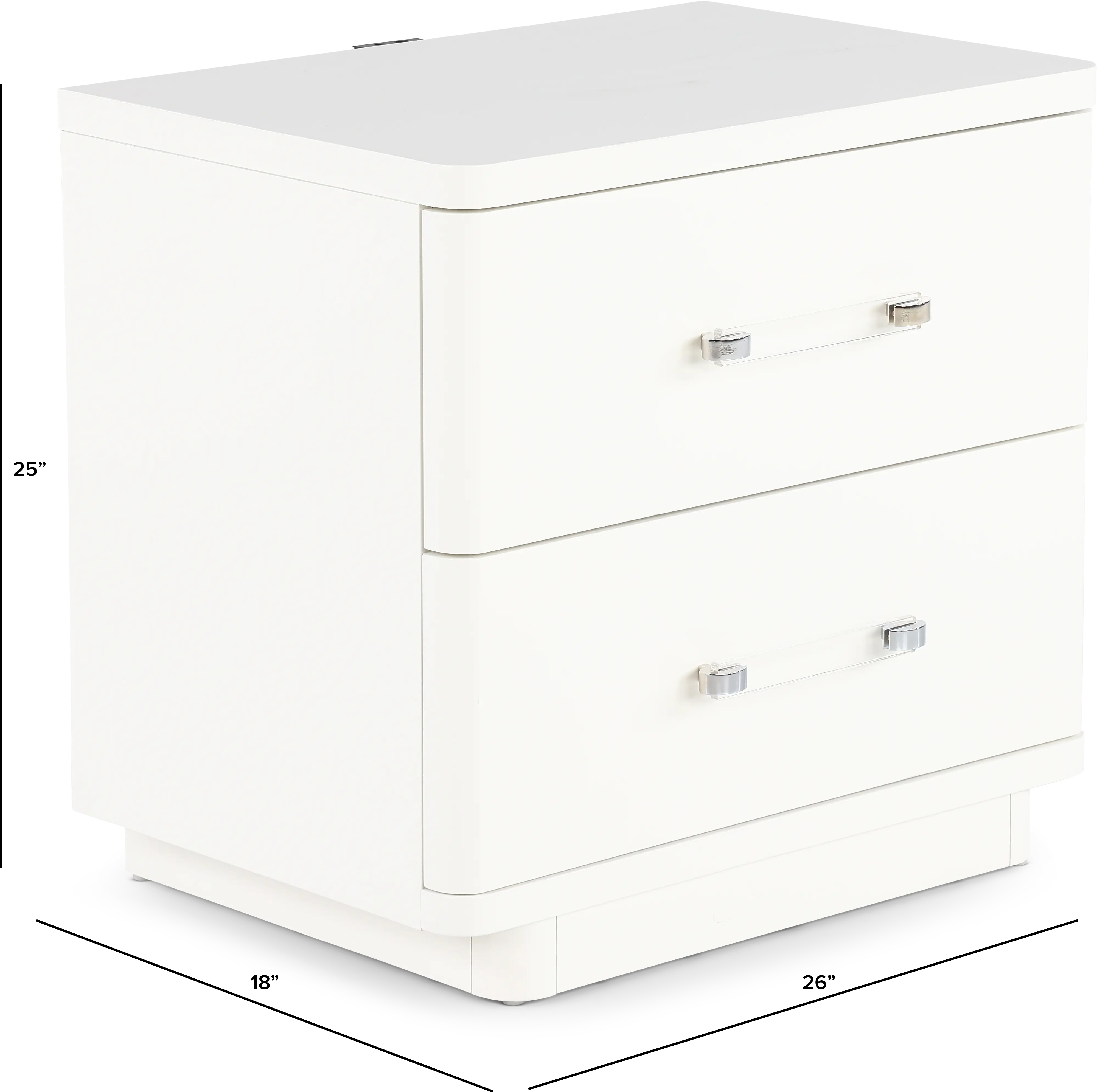 Miami White Nightstand-3