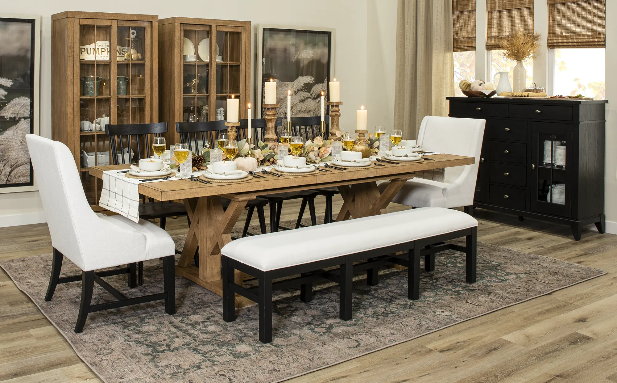 Macon White Upholstered Dining Bench-4