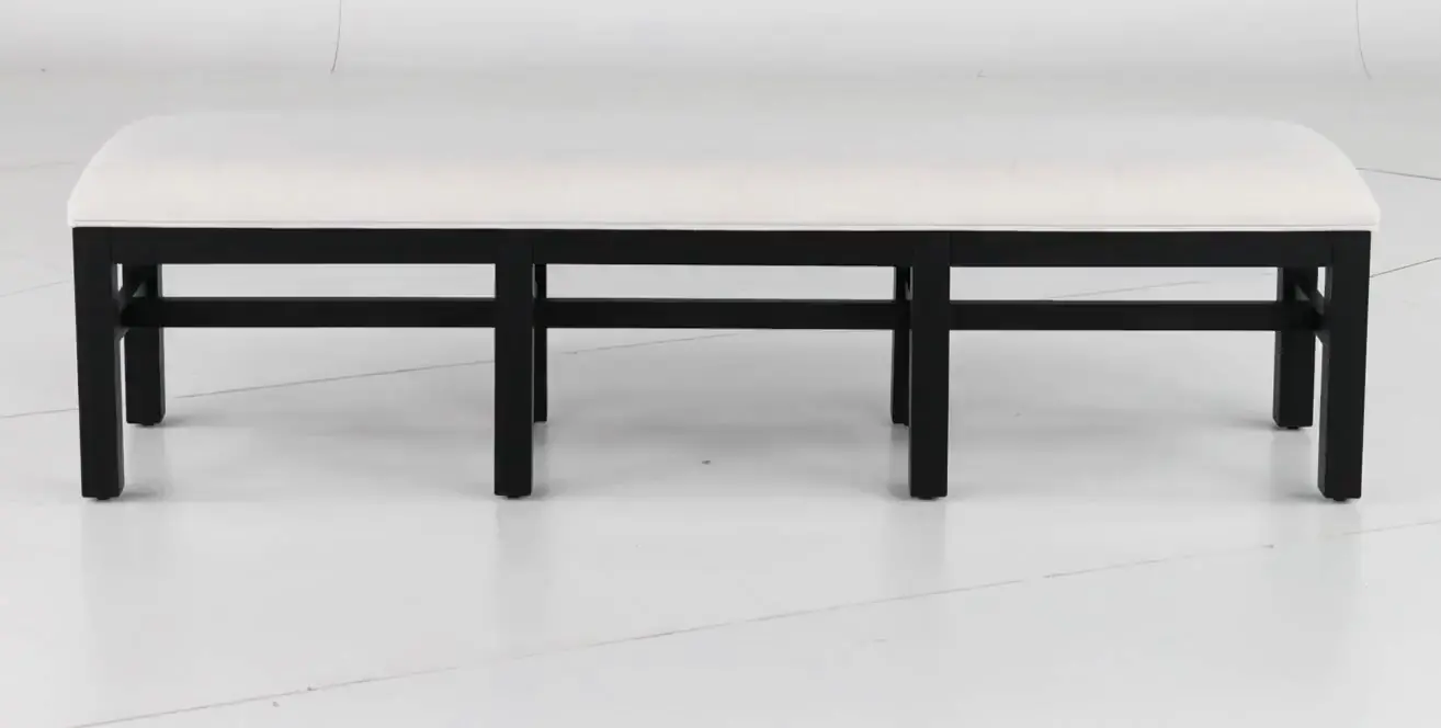 Macon White Upholstered Dining Bench-7