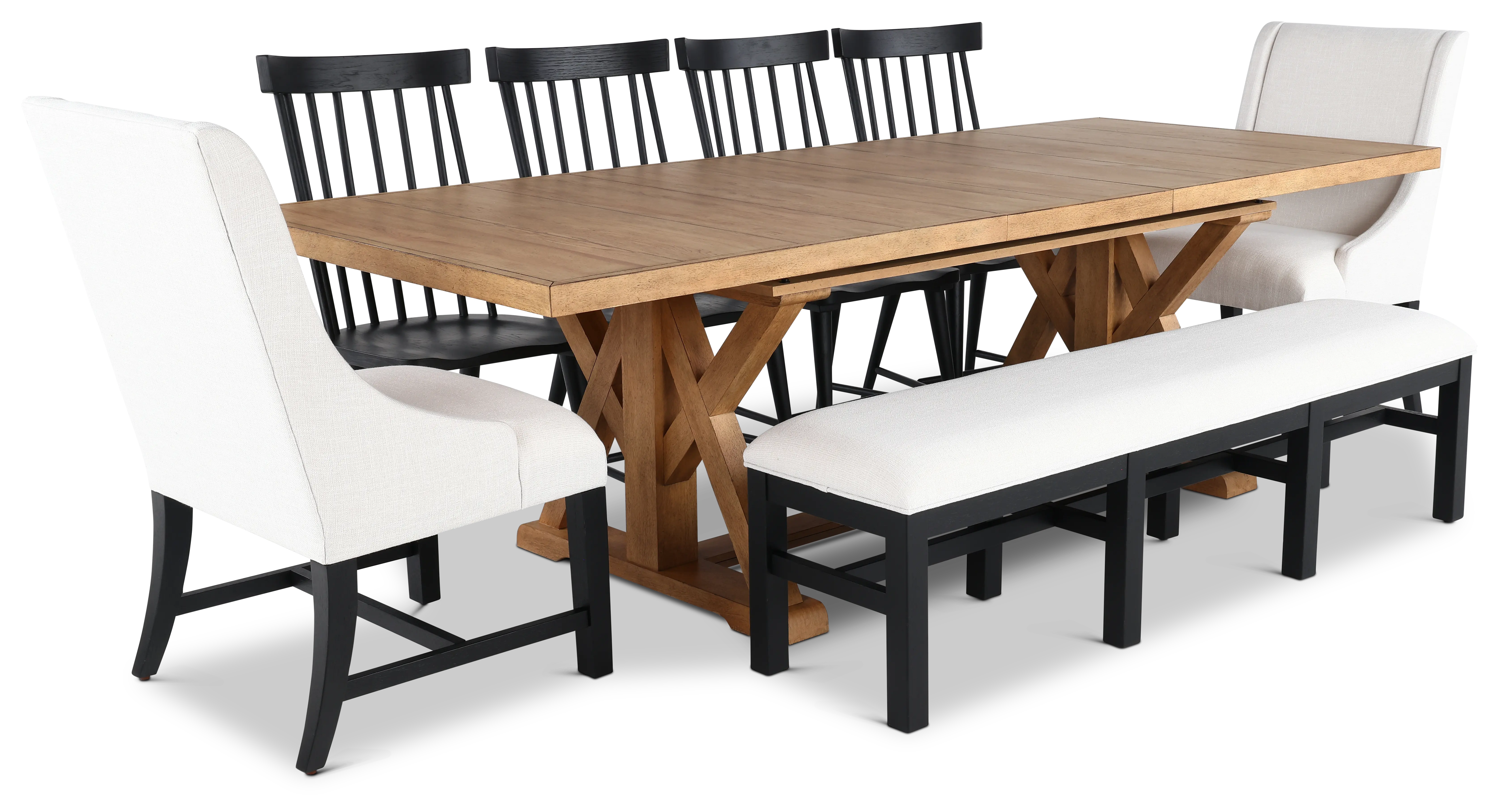 Macon Natural and Black 5 Piece Dining Set-1