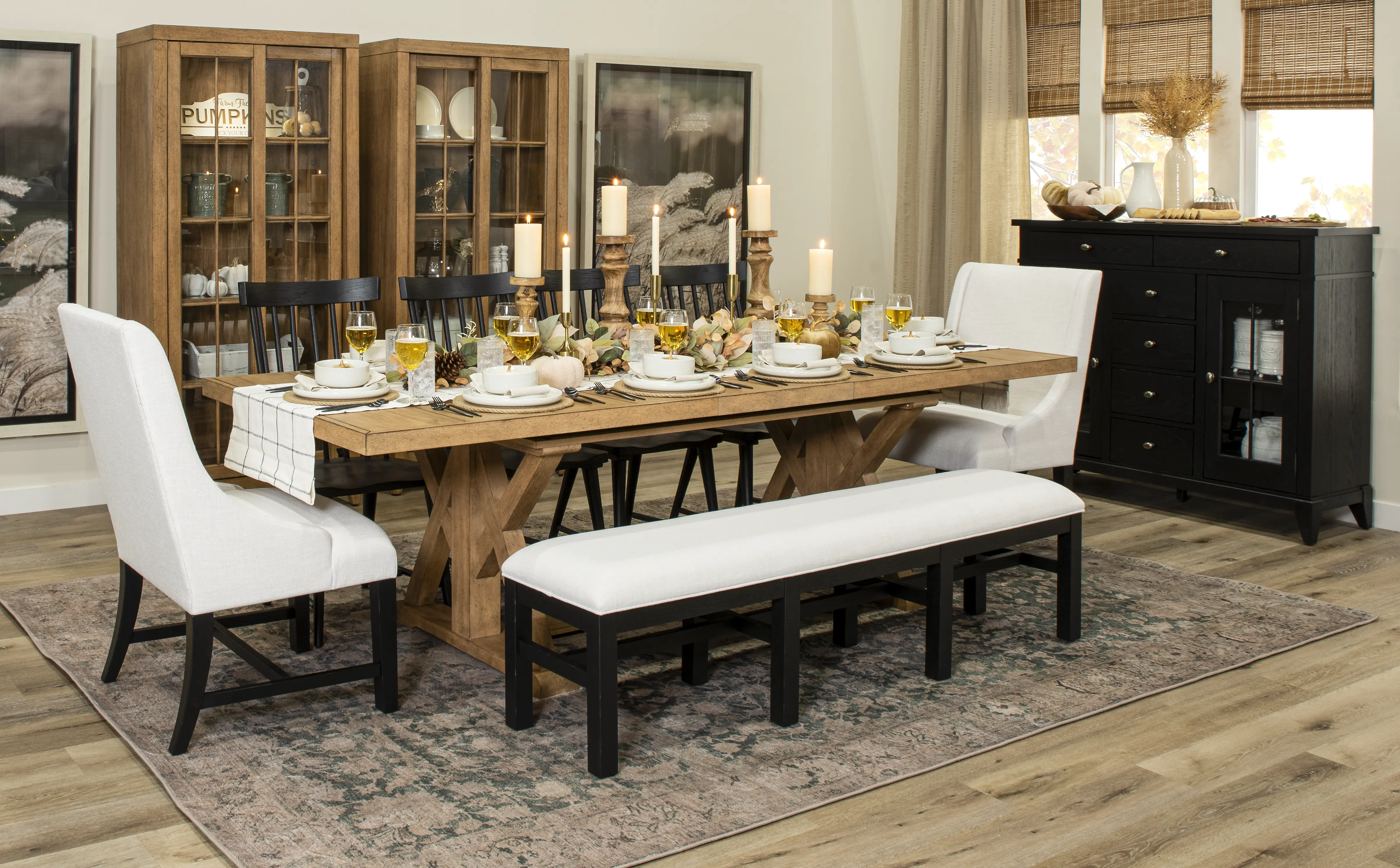 Macon Natural and Black 5 Piece Dining Set-2