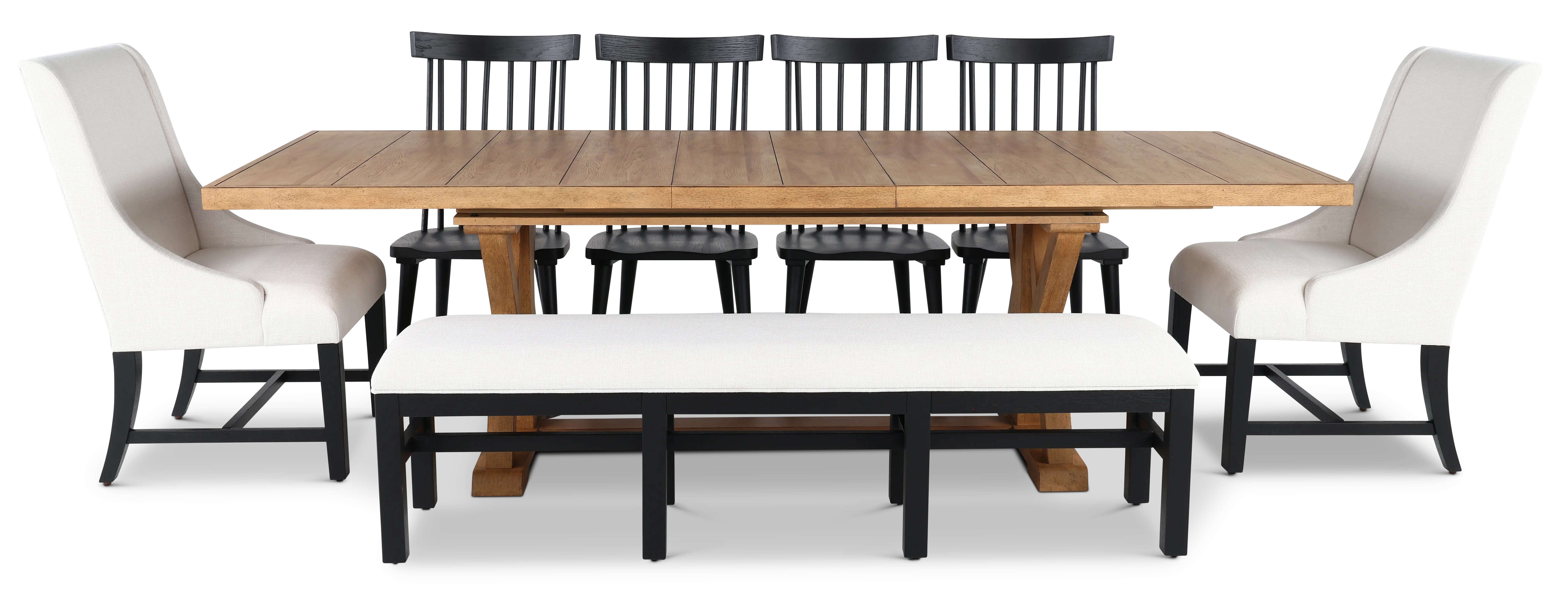 Macon Natural and Black 5 Piece Dining Set-4