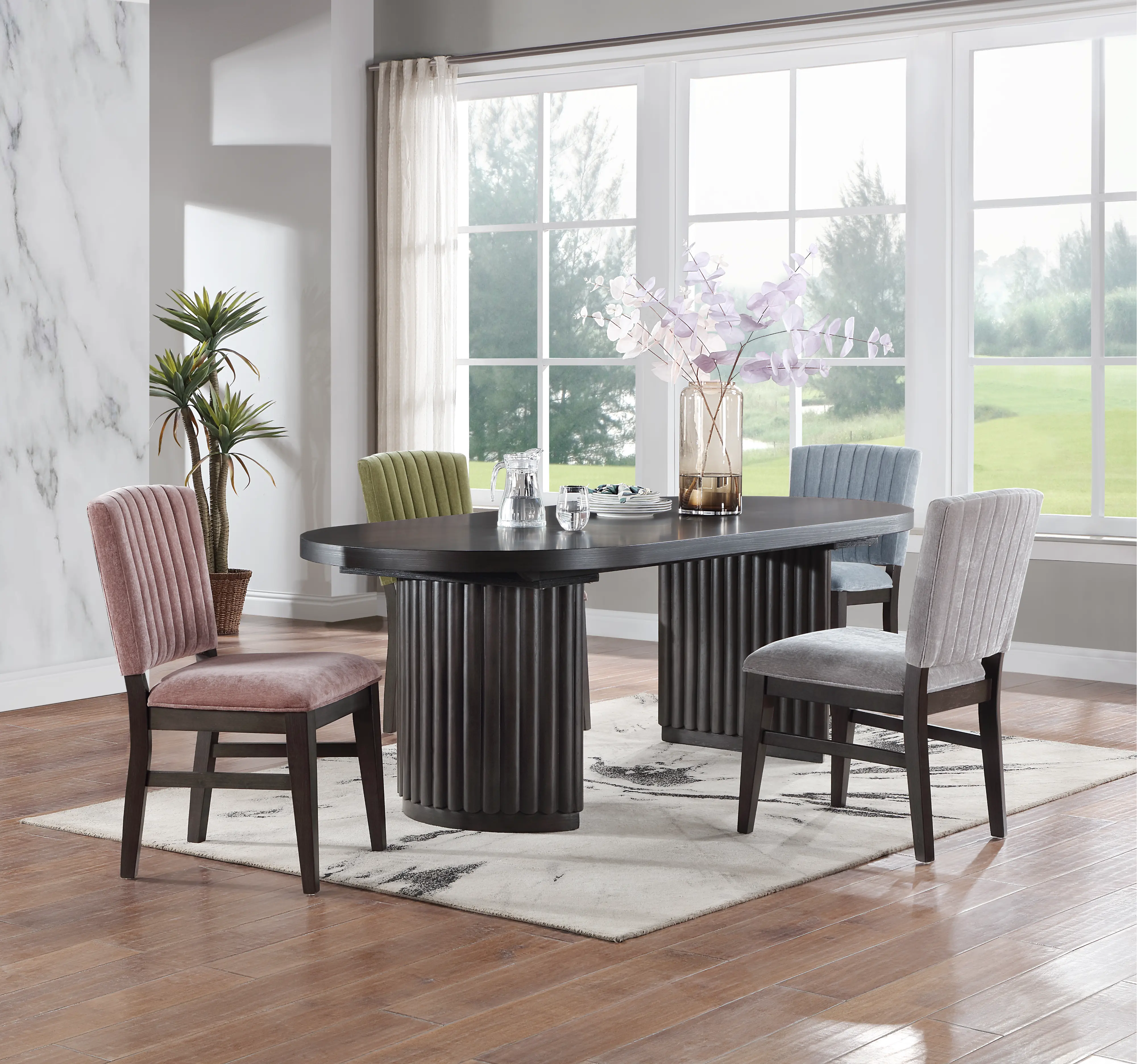Macy Dark Brown Oval Dining Table-3