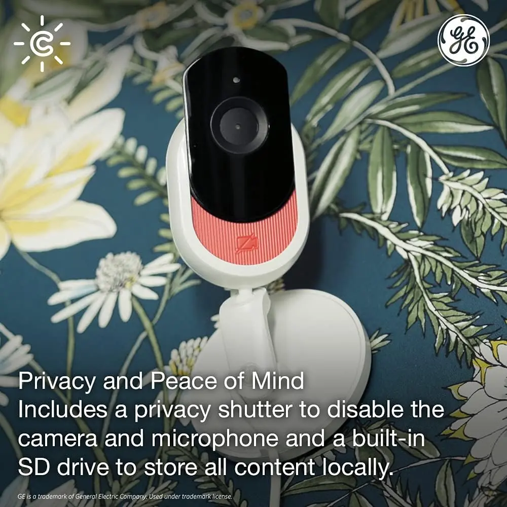 GE Cync Indoor 1-Camera Plug-in Stick Up Cam Micro SD Security Camera System-5
