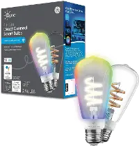 GE Cync Spiral 60-Watt ST19 Dimmable Smart LED Light Bulb (2-Pack)