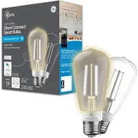 GE Cync 60-Watt ST19 Soft White Dimmable Smart LED Light Bulb Light Bulb (2-Pack)