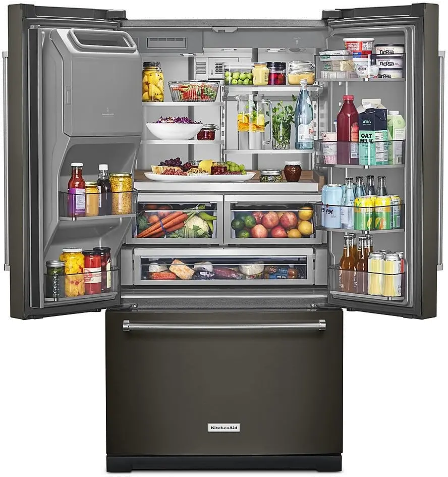 KRFF577KBS Kitchenaid 26.8 cu ft French Door Refrigerator - Black Stainless Steel-3