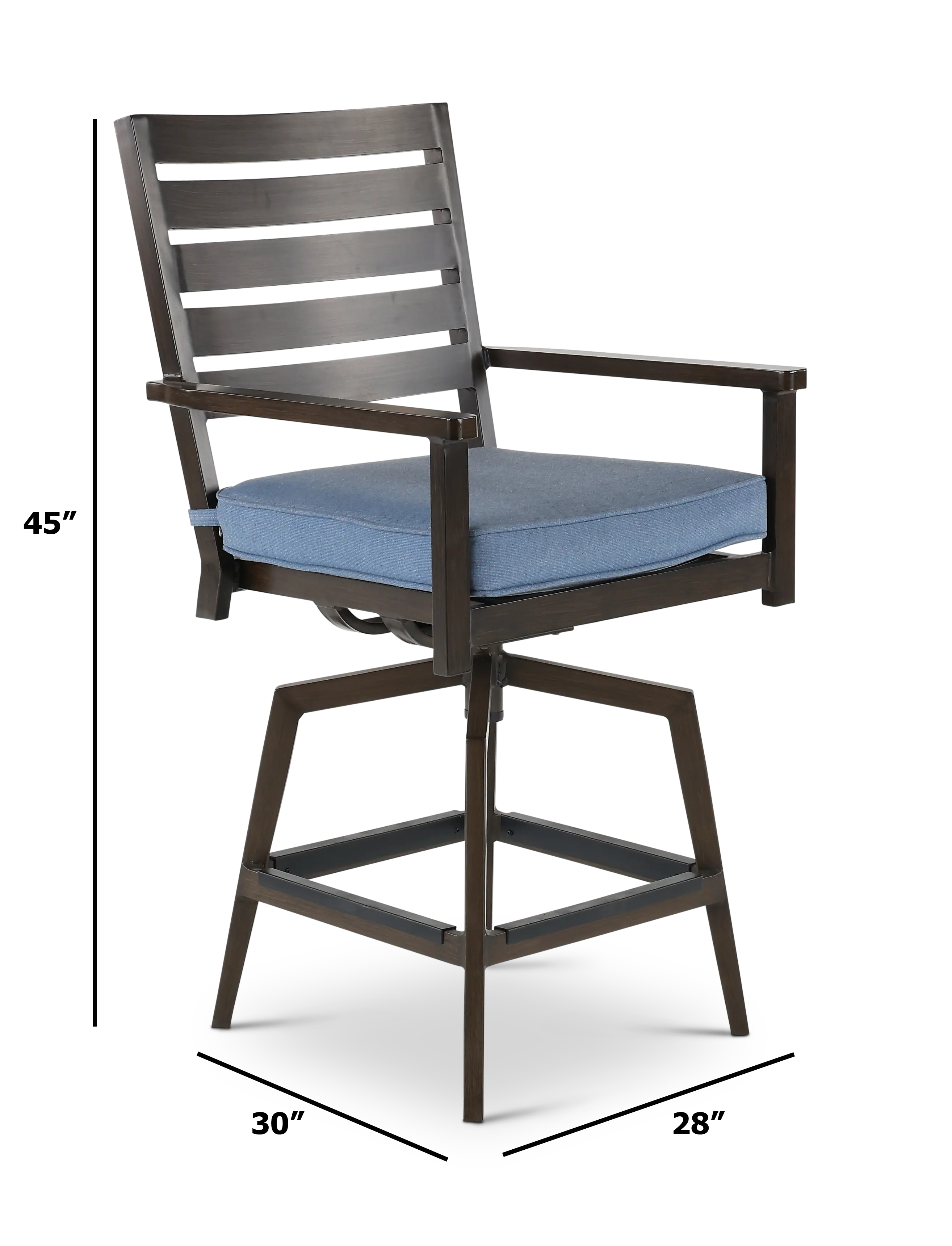 Adeline Blue Swivel Outdoor Bar Stool-3
