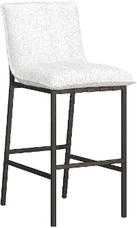 Reserve White and Metal Bar Stool