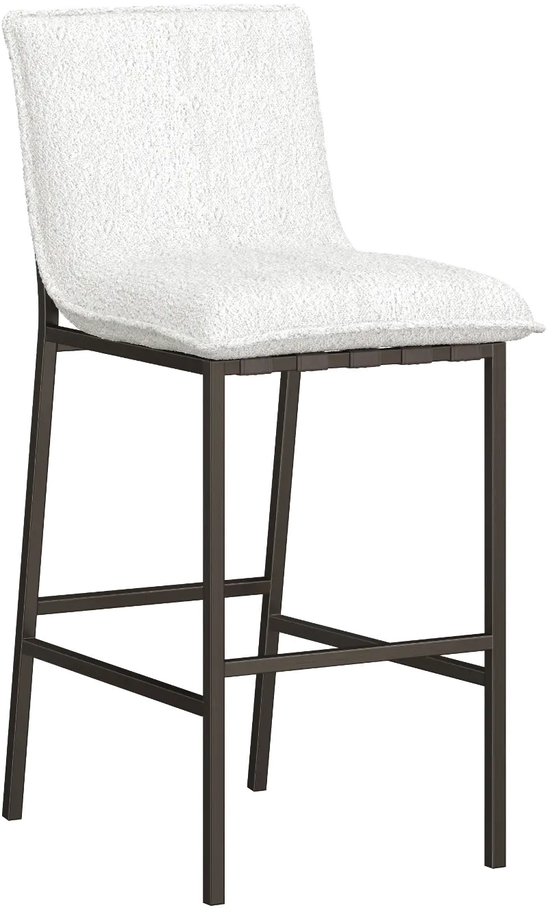 Reserve White and Metal Bar Stool
