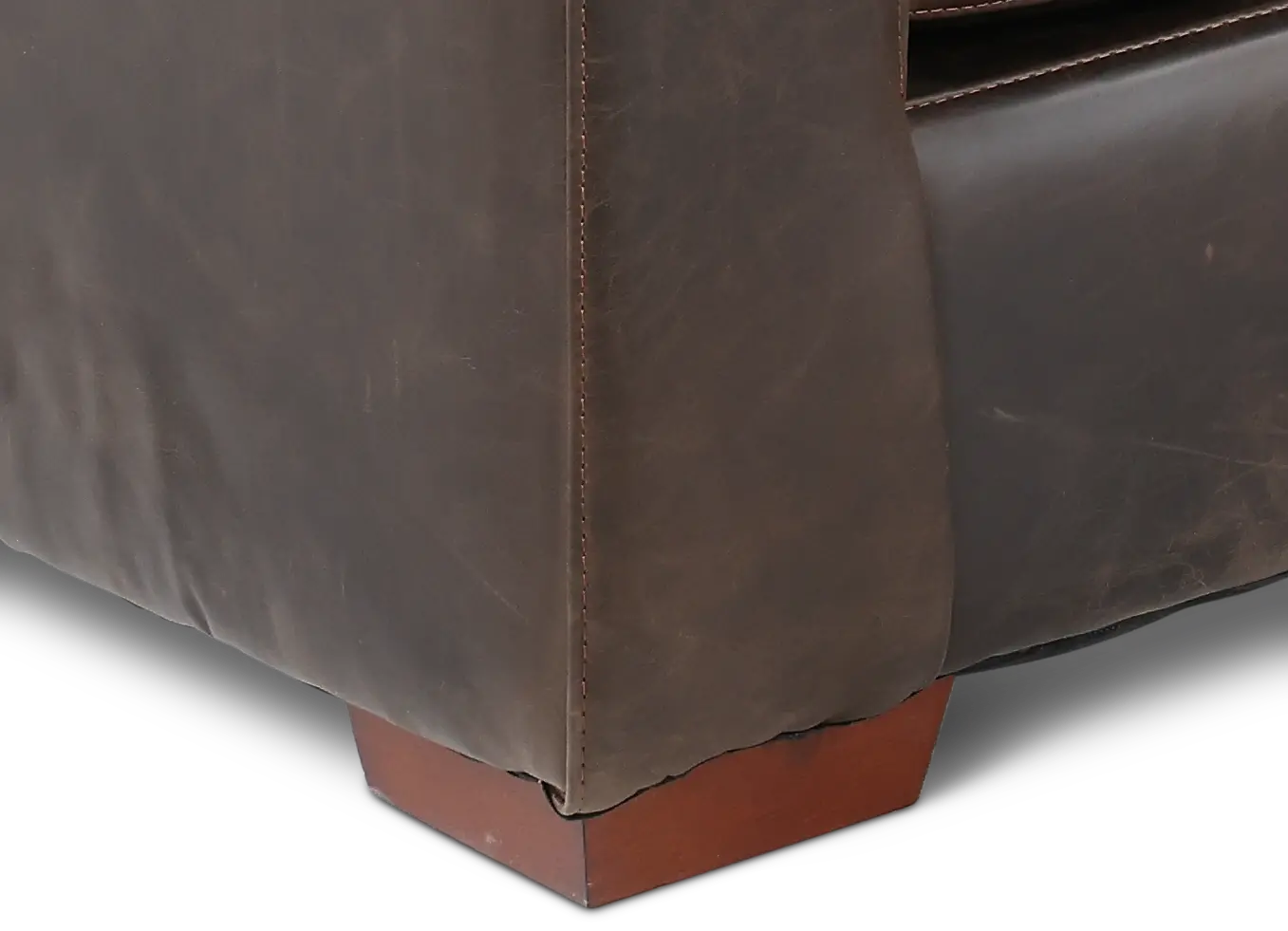 Mayfair Java Brown Leather 4 Piece Sectional-4