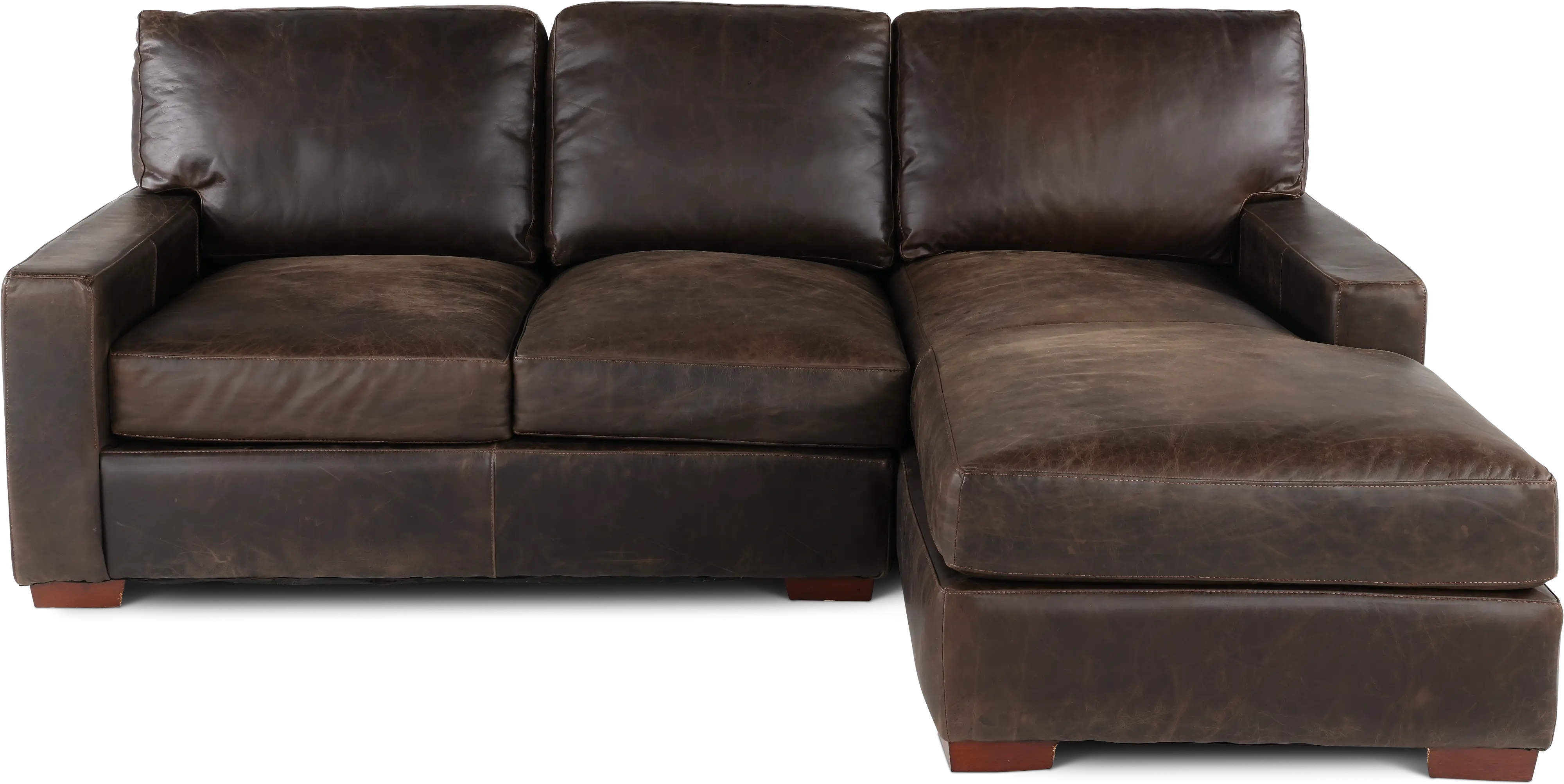 Mayfair Java Brown Leather 2 Piece Sectional-1