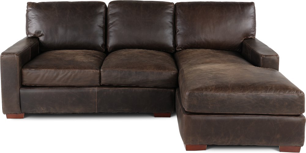 Mayfair Java Brown Leather 2 Piece Sectional