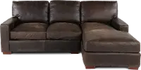 Mayfair Java Brown Leather 2 Piece Sectional