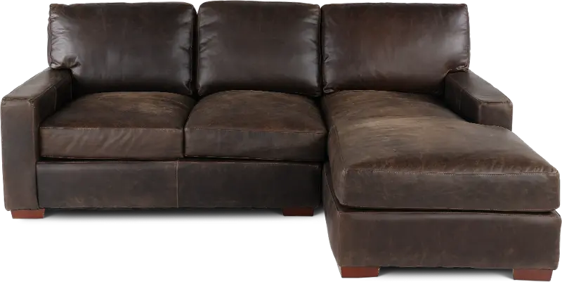 Mayfair Java Brown Leather 2 Piece Sectional