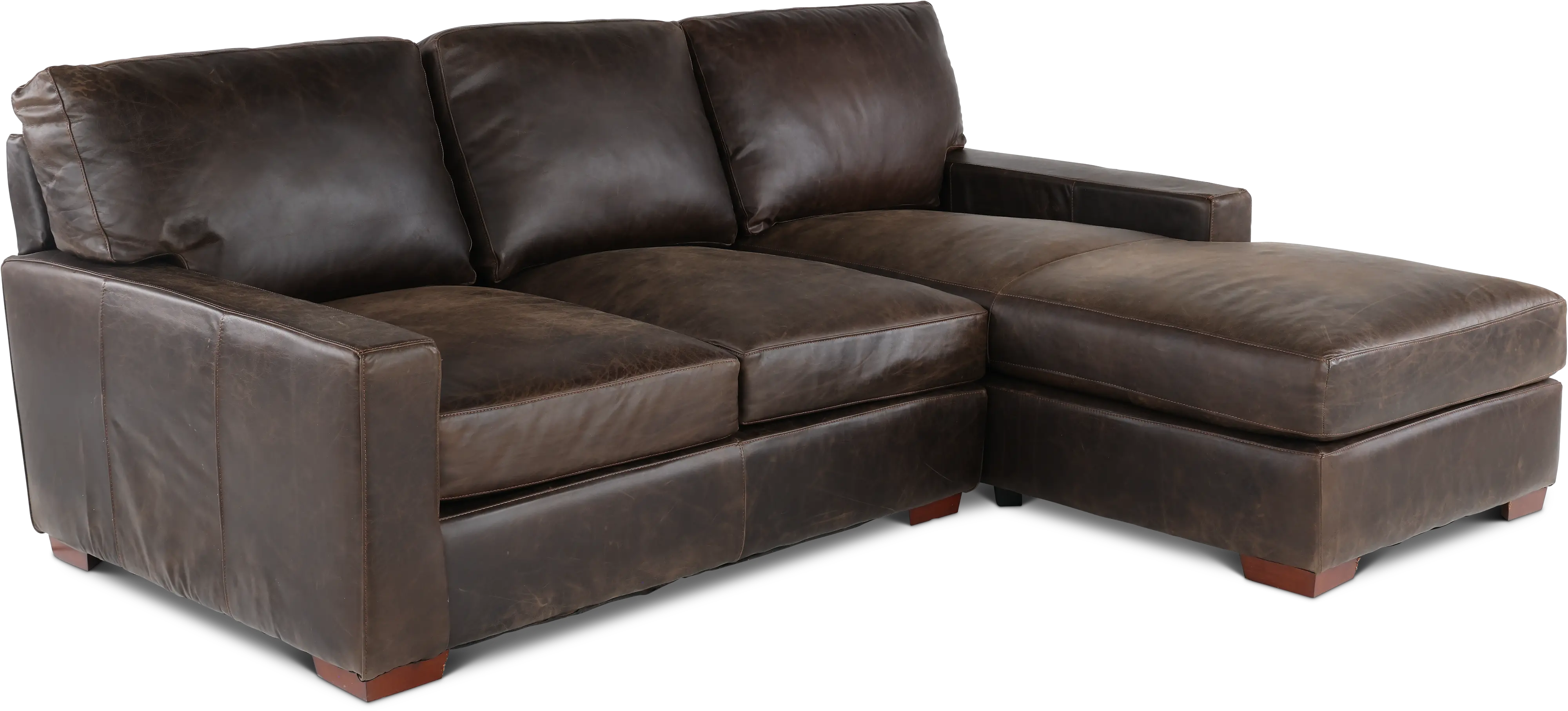 Mayfair Java Brown Leather 2 Piece Sectional-4