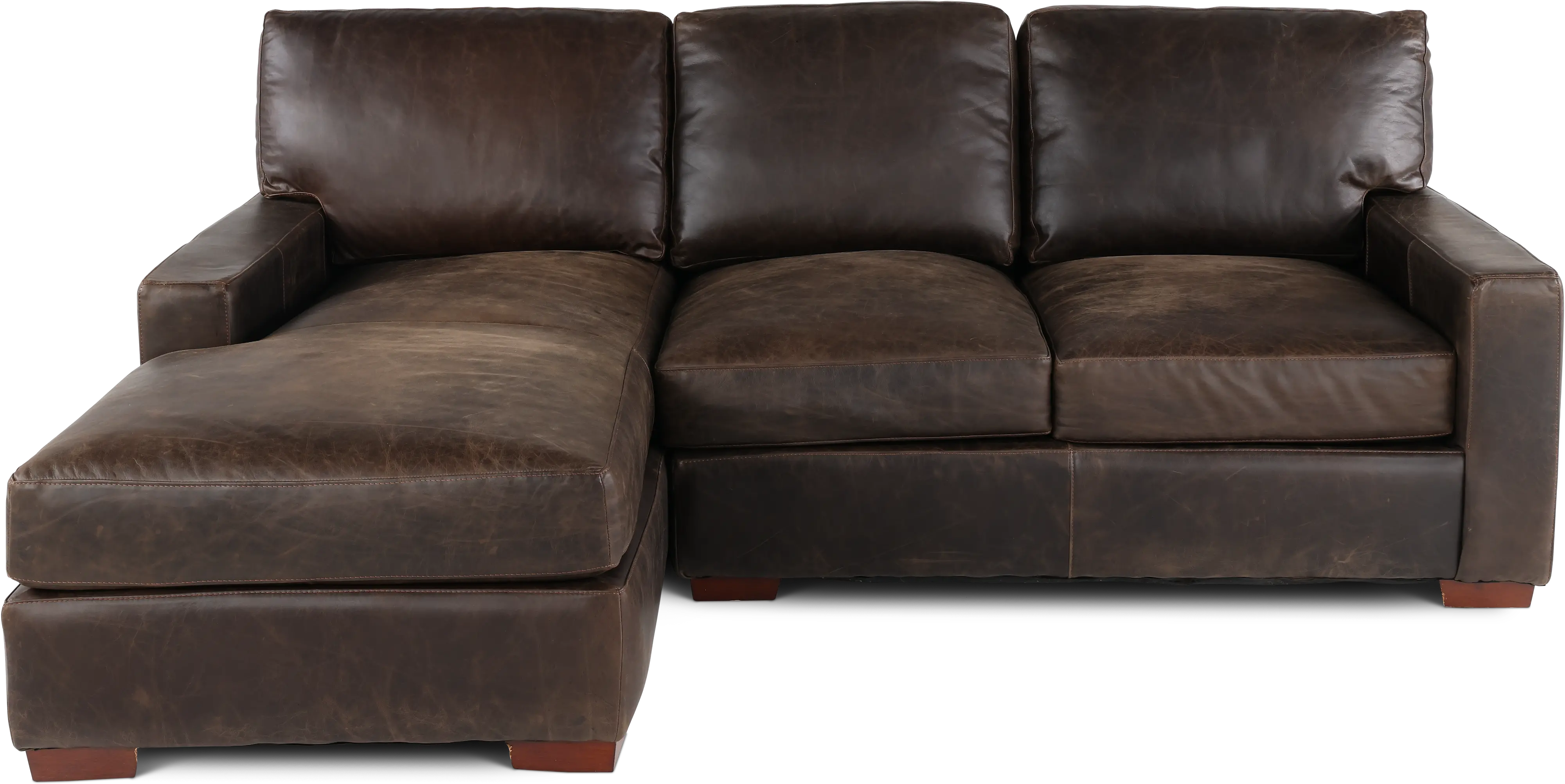 Mayfair Java Brown Leather 2 Piece Sectional-1