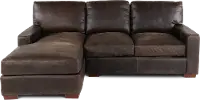 Mayfair Java Brown Leather 2 Piece Sectional
