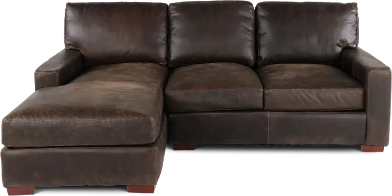 Mayfair Java Brown Leather 2 Piece Sectional