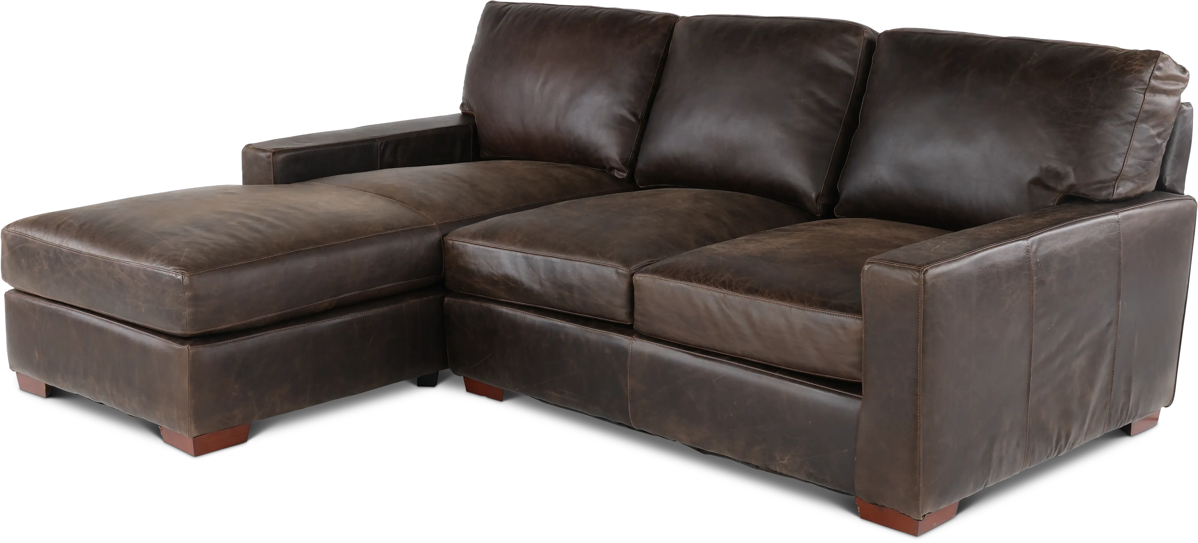 Mayfair Java Brown Leather 2 Piece Sectional-4