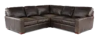 Mayfair Java Brown Leather 3 Piece Sectional