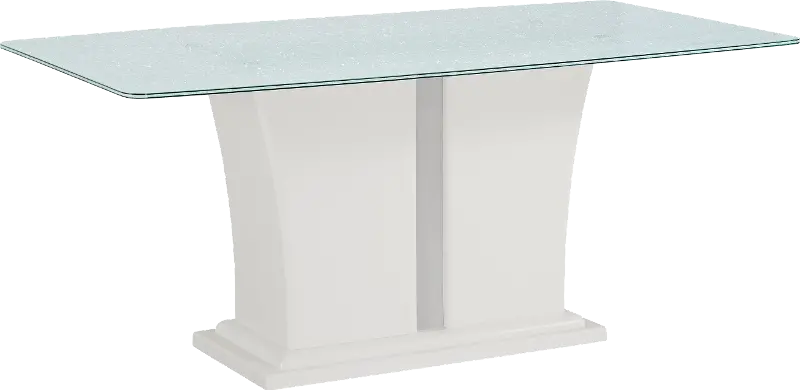Miami White and Glass Dining Table