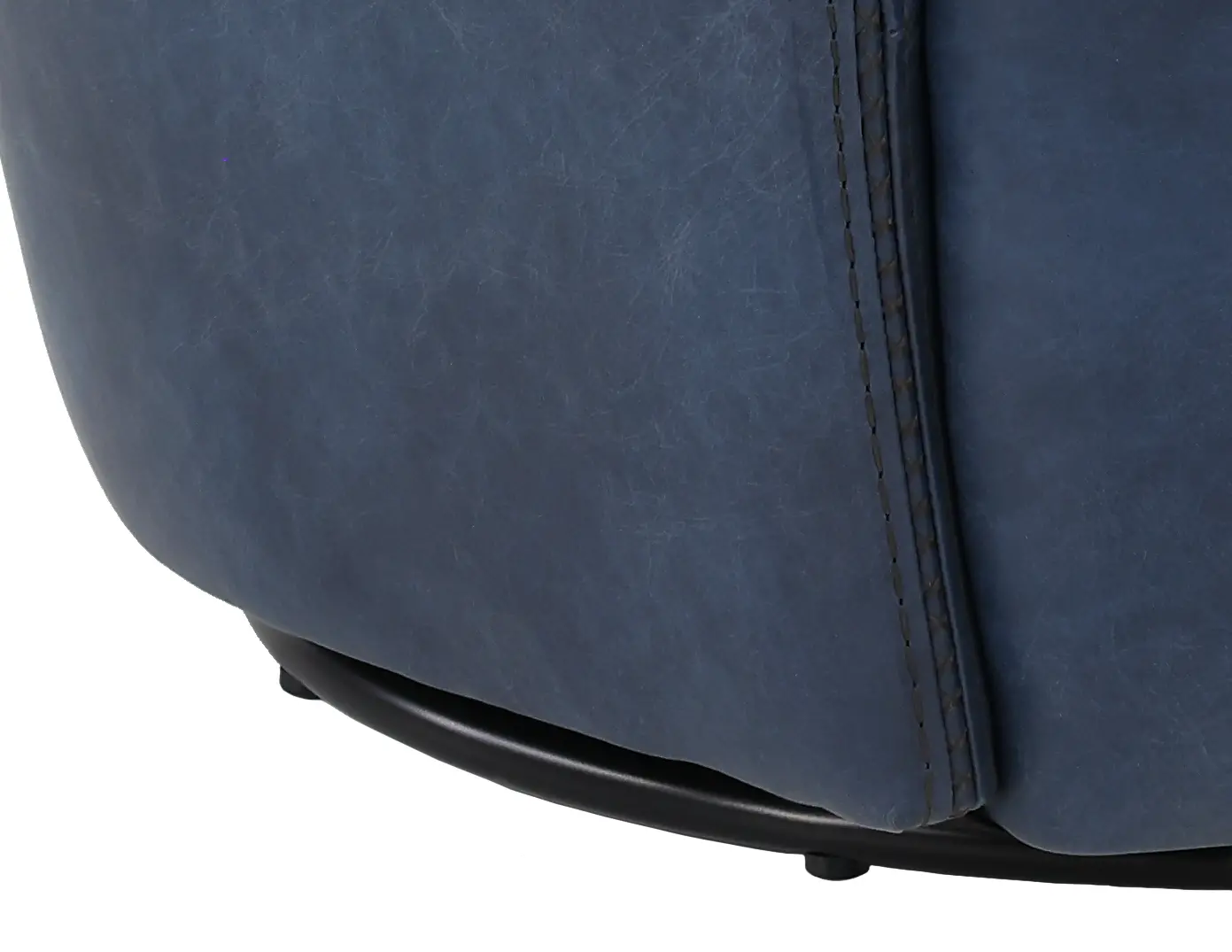 Barolo Navy Blue Leather Swivel Club Chair-7