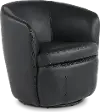 Barolo Slate Leather Swivel Club Chair