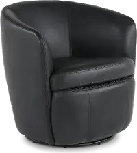 Barolo Slate Leather Swivel Club Chair