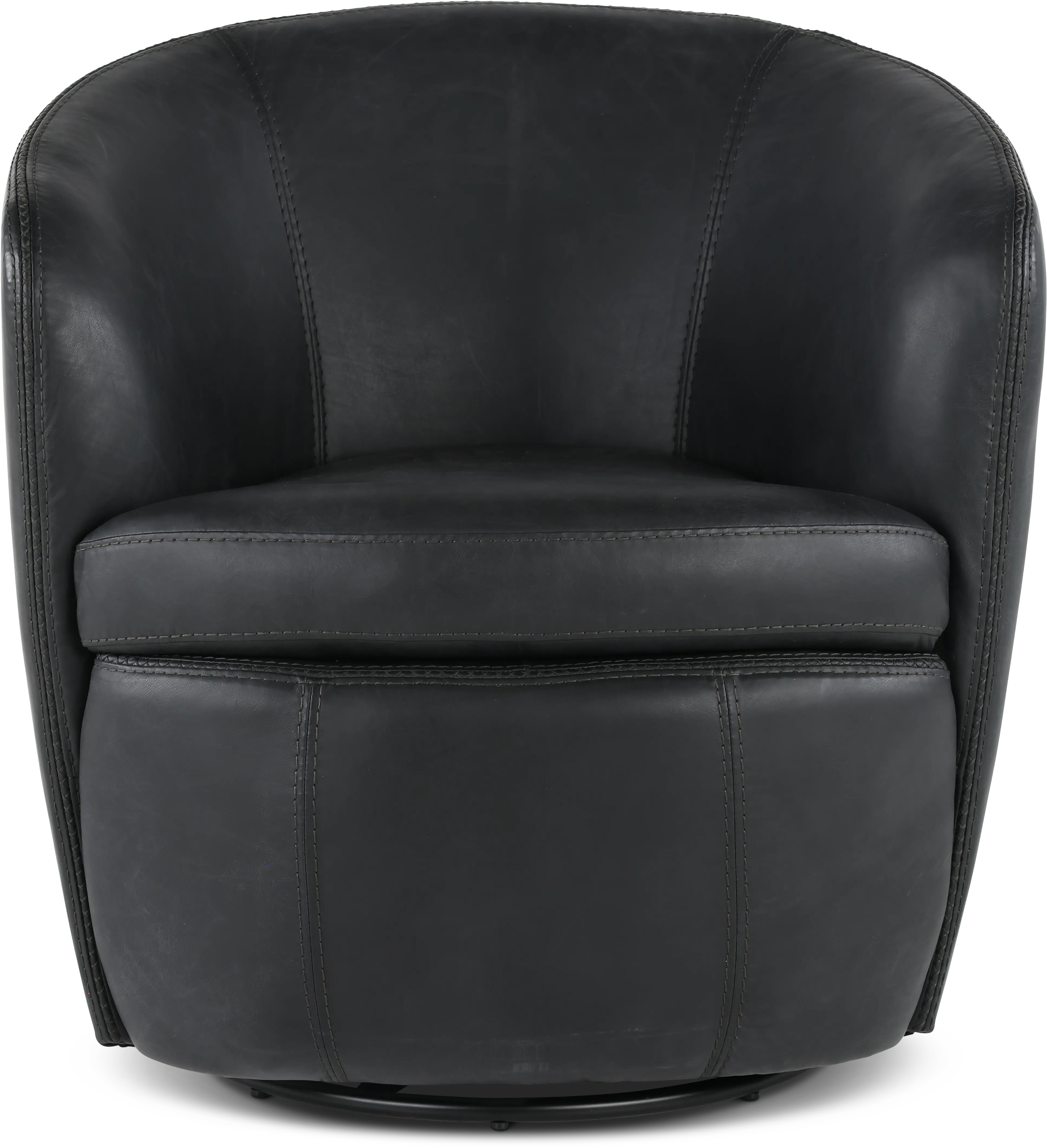 Barolo Slate Leather Swivel Club Chair-3