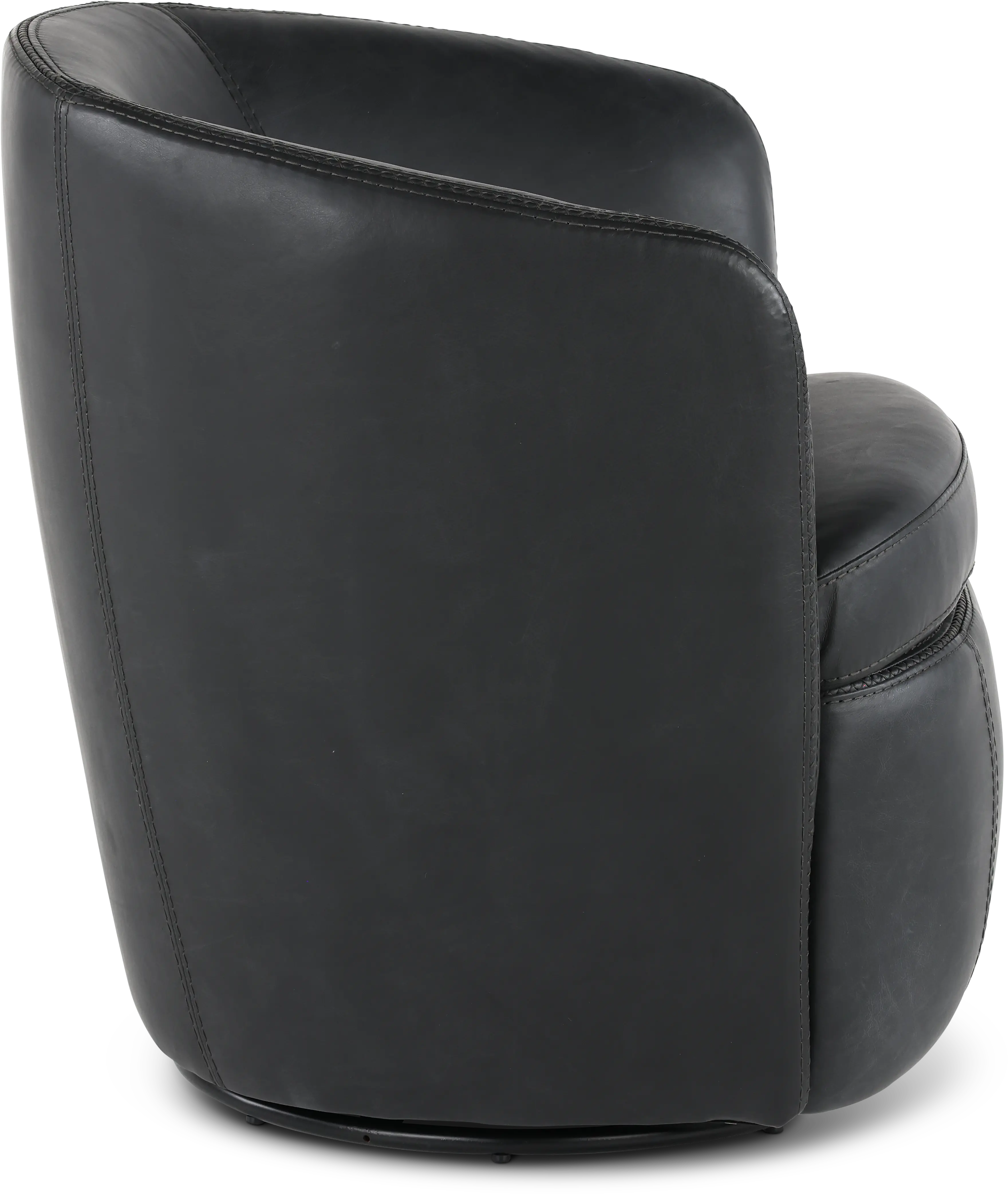 Barolo Slate Leather Swivel Club Chair-5