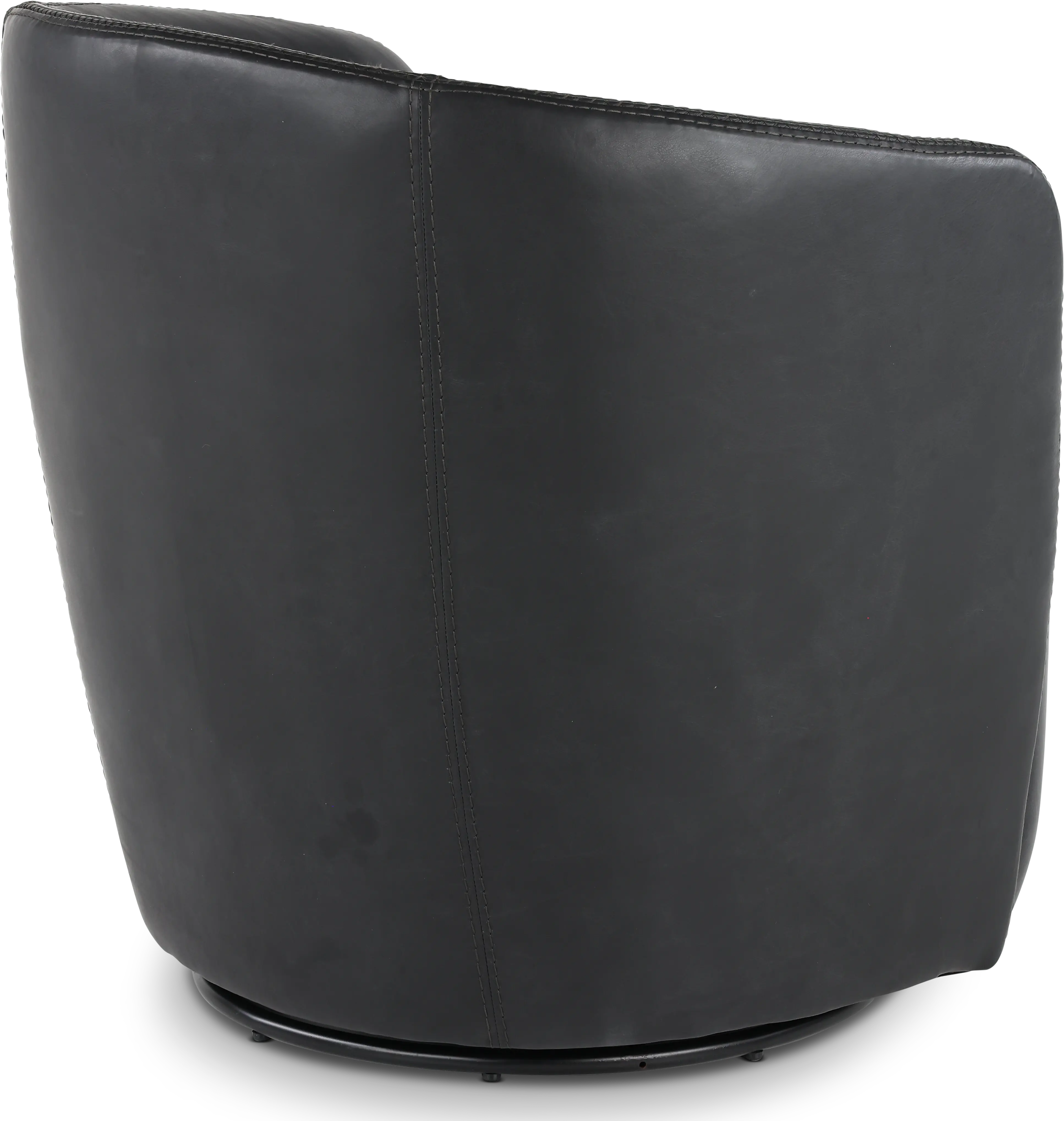 Barolo Slate Leather Swivel Club Chair-6