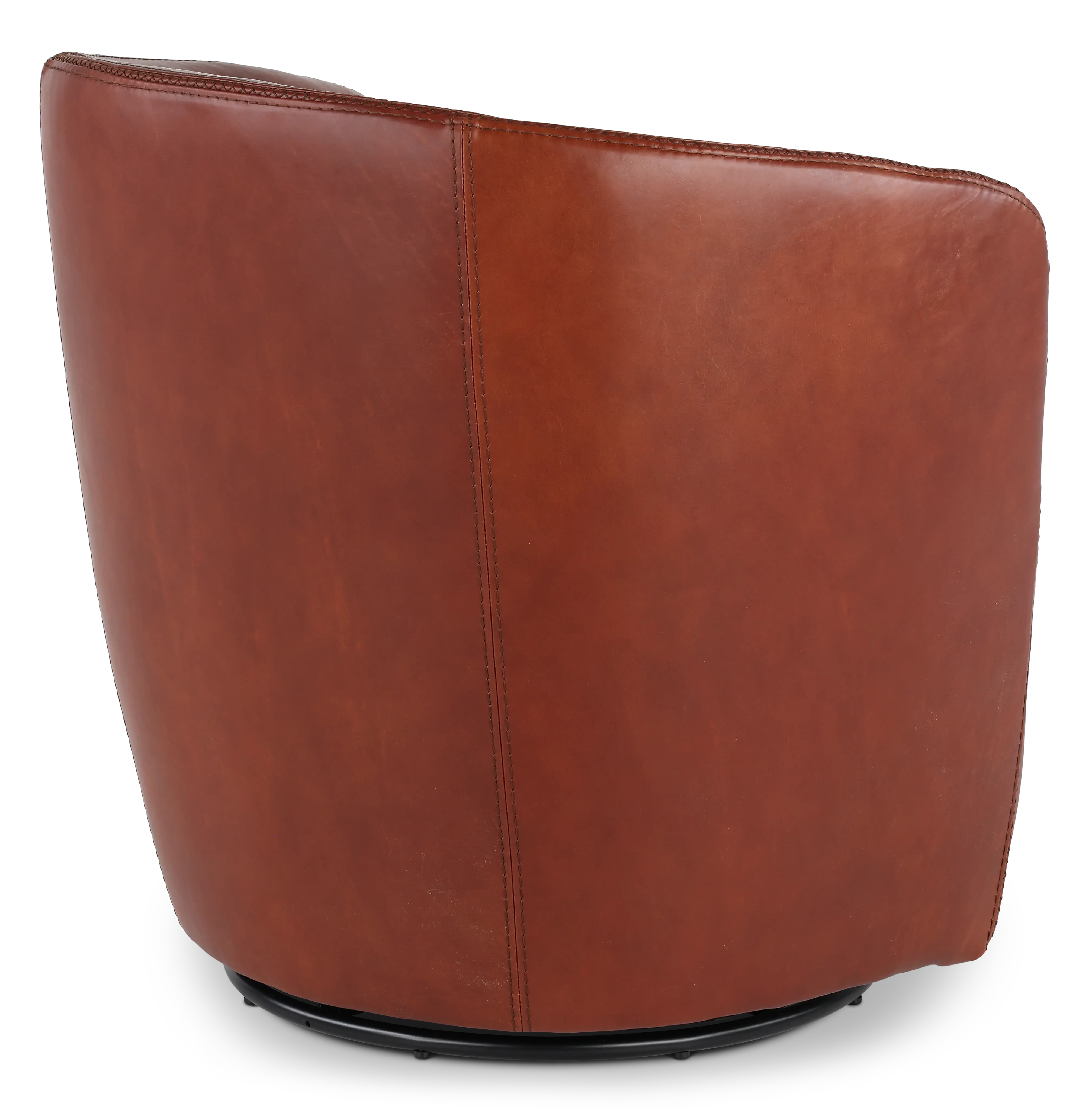 Barolo Whiskey Brown Leather Swivel Club Chair-7