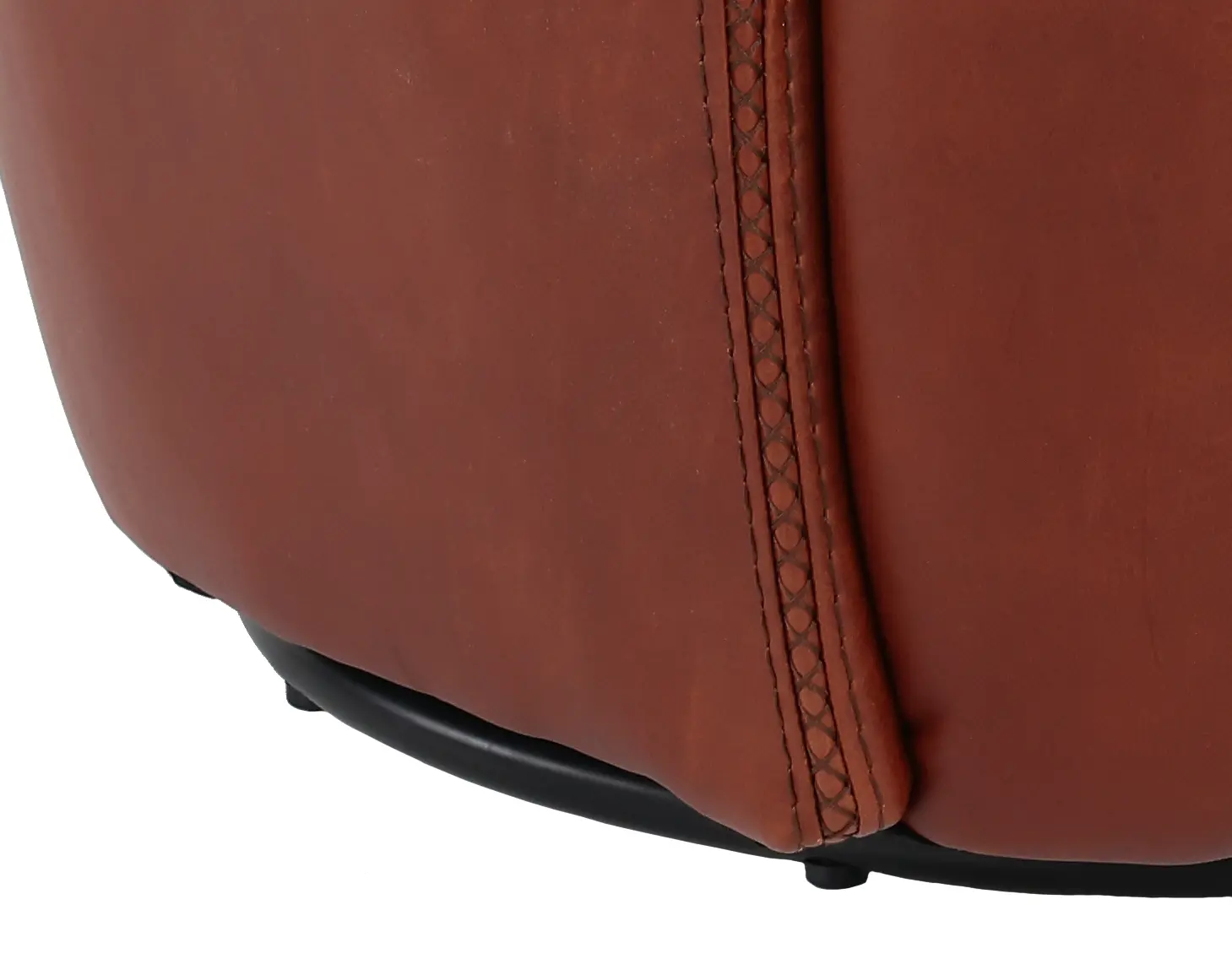 Barolo Whiskey Brown Leather Swivel Club Chair-8
