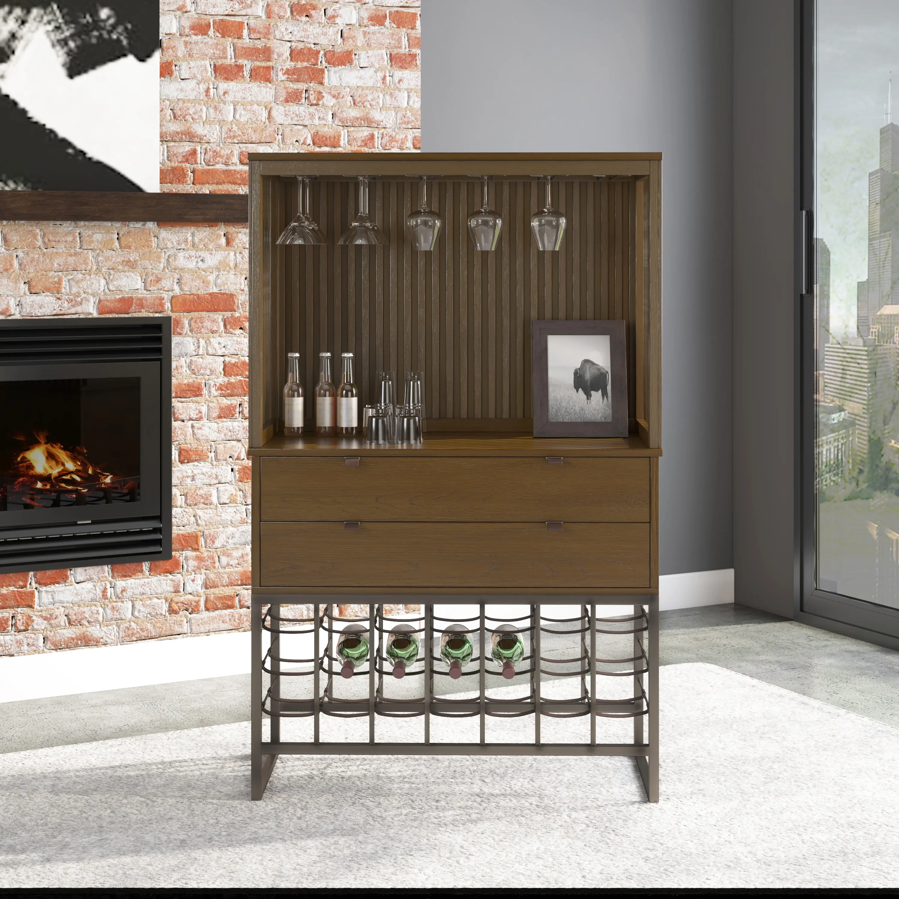 Reserve Brown Bar Cabinet-2